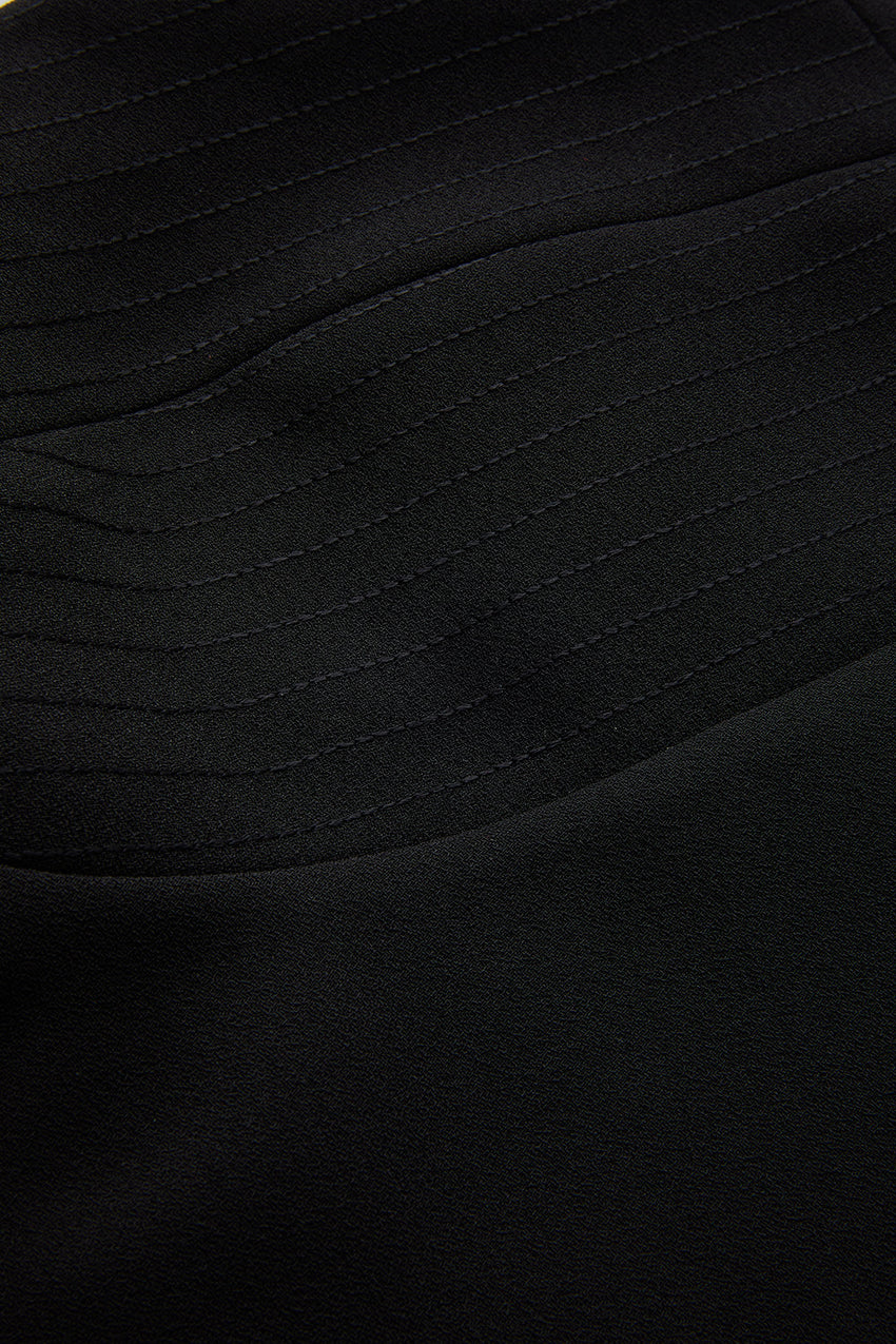 Black Slim Fit Mini Dress with Adjustable Straps