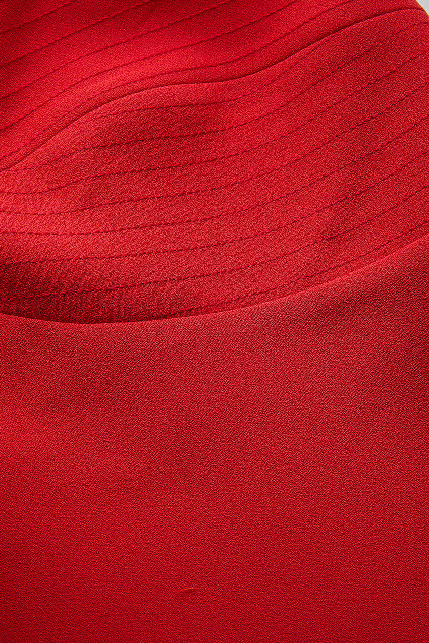 Red Slim Fit Mini Dress with Adjustable Straps