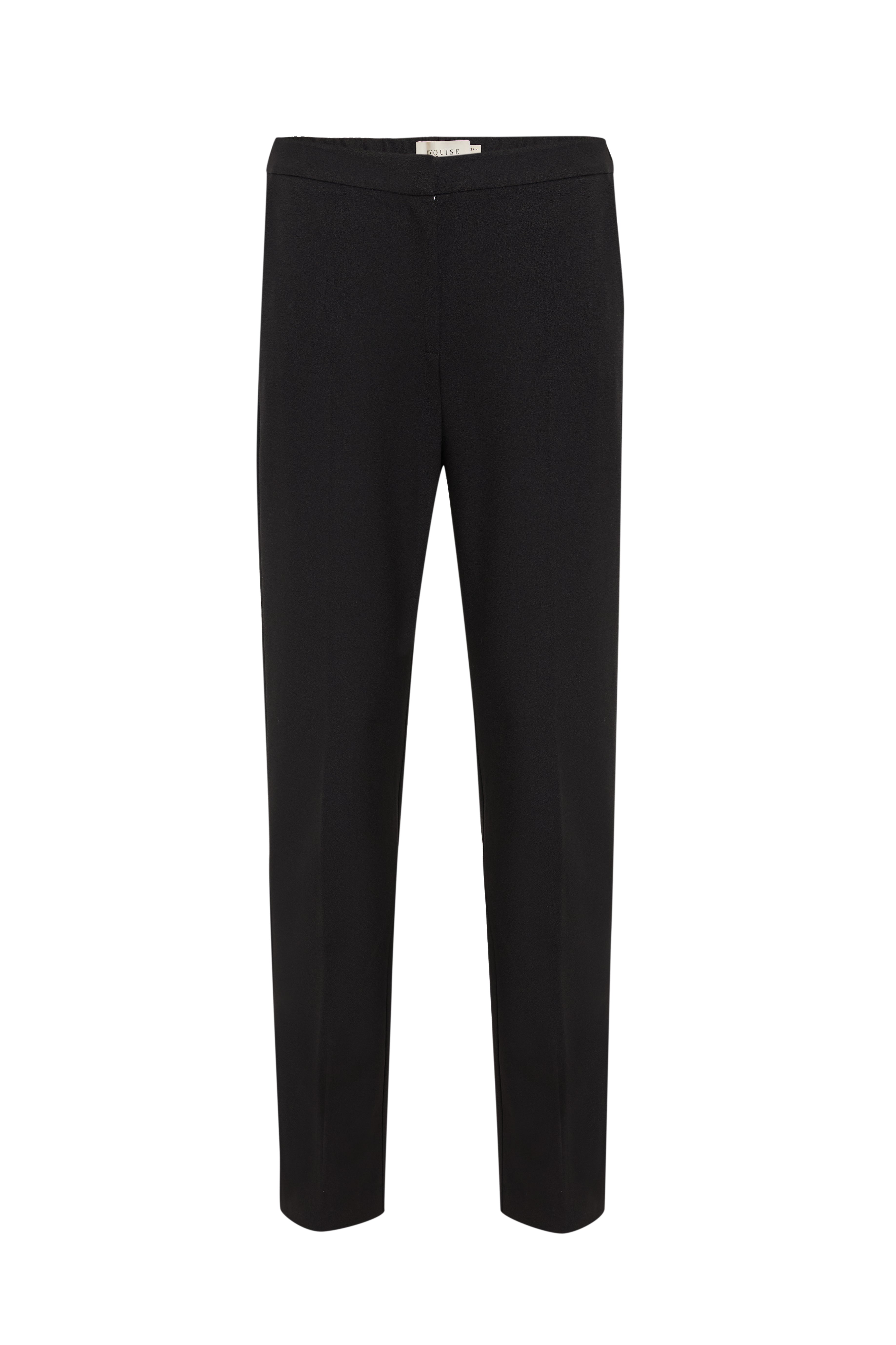 Women's High Waist Slim Fit Black Woven Pants