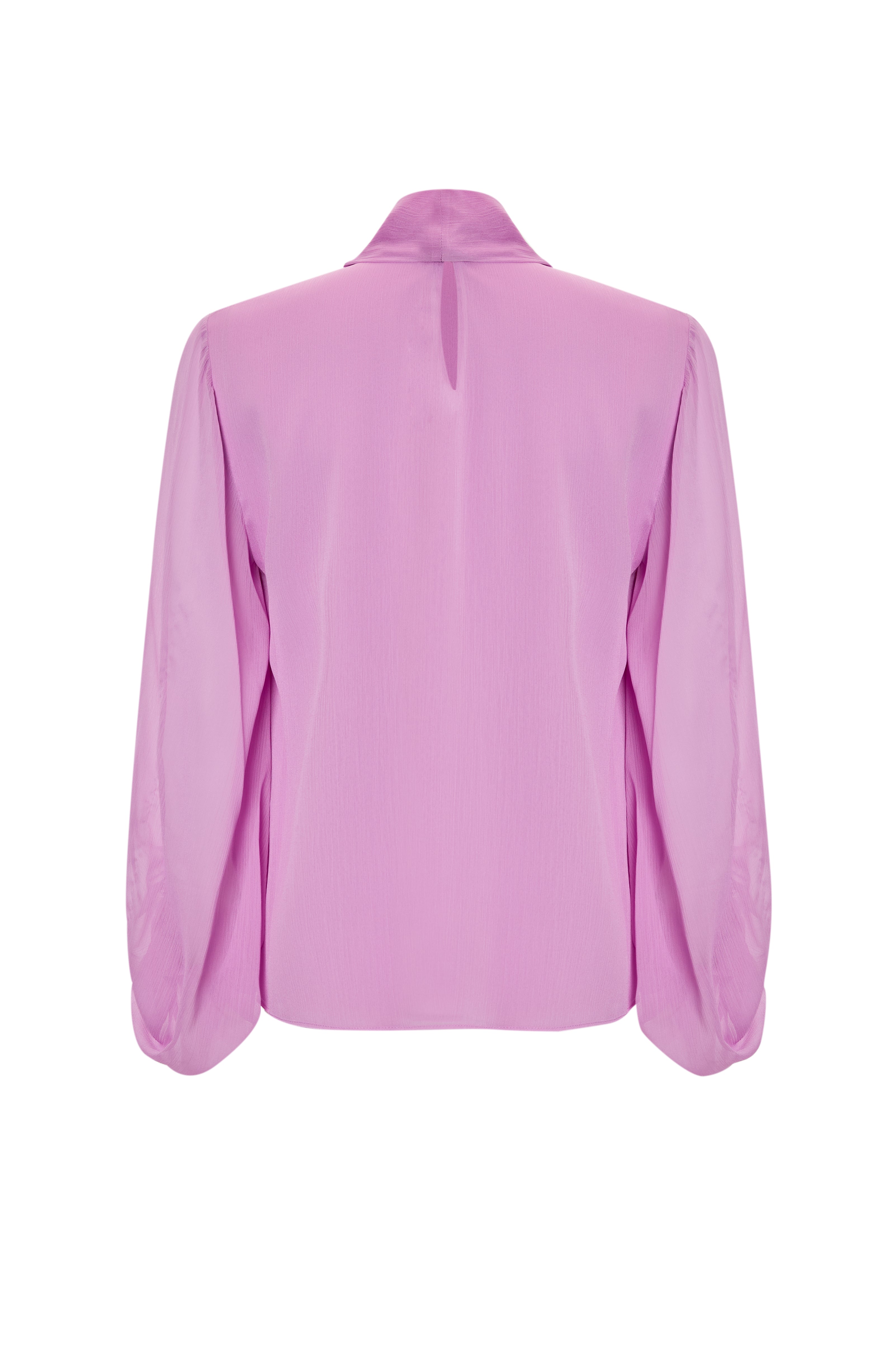 Patterned Scarf Neck Long Sleeve Regular Blouse