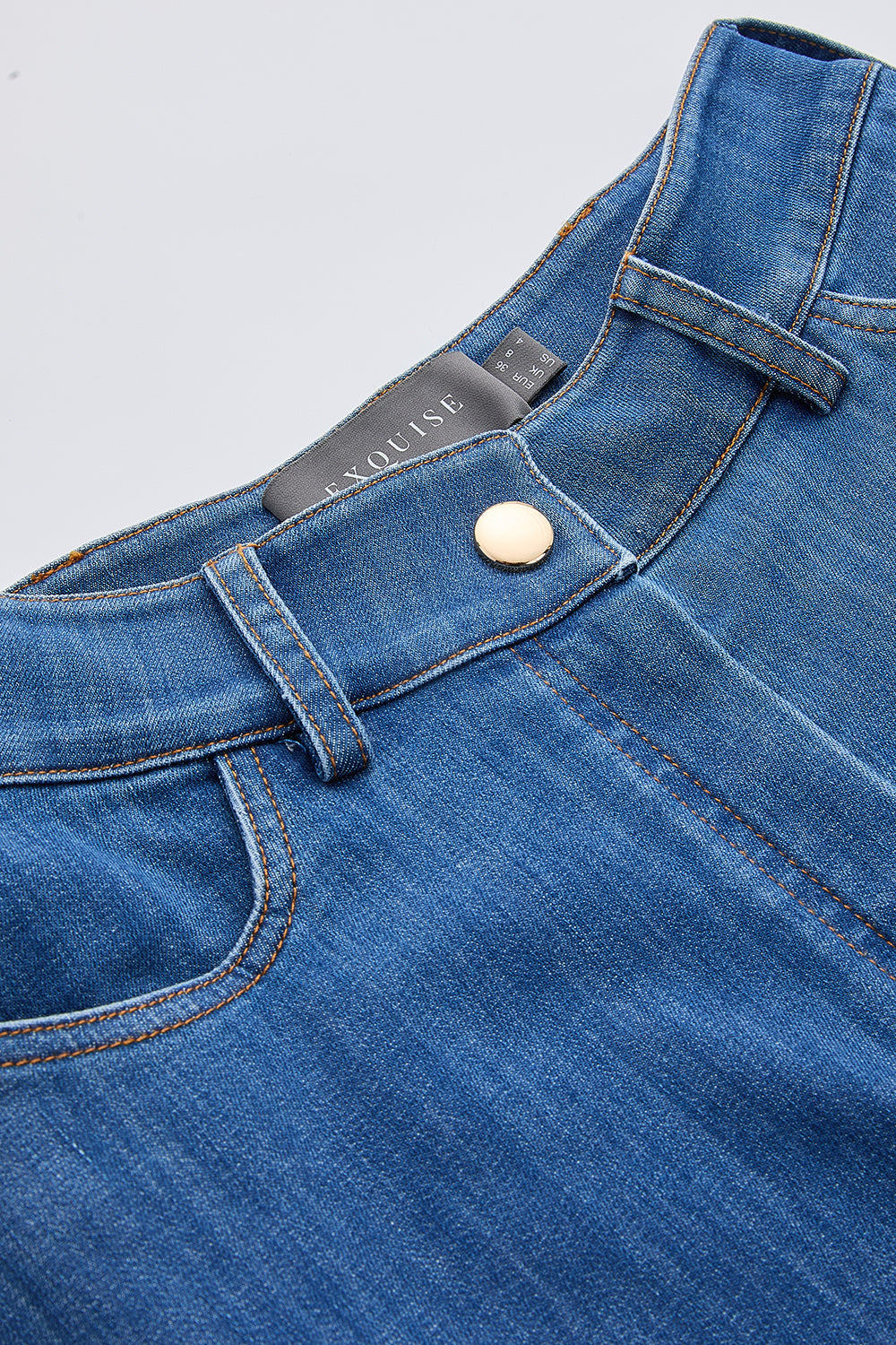 High Waisted Denim Skirt - INDIGO