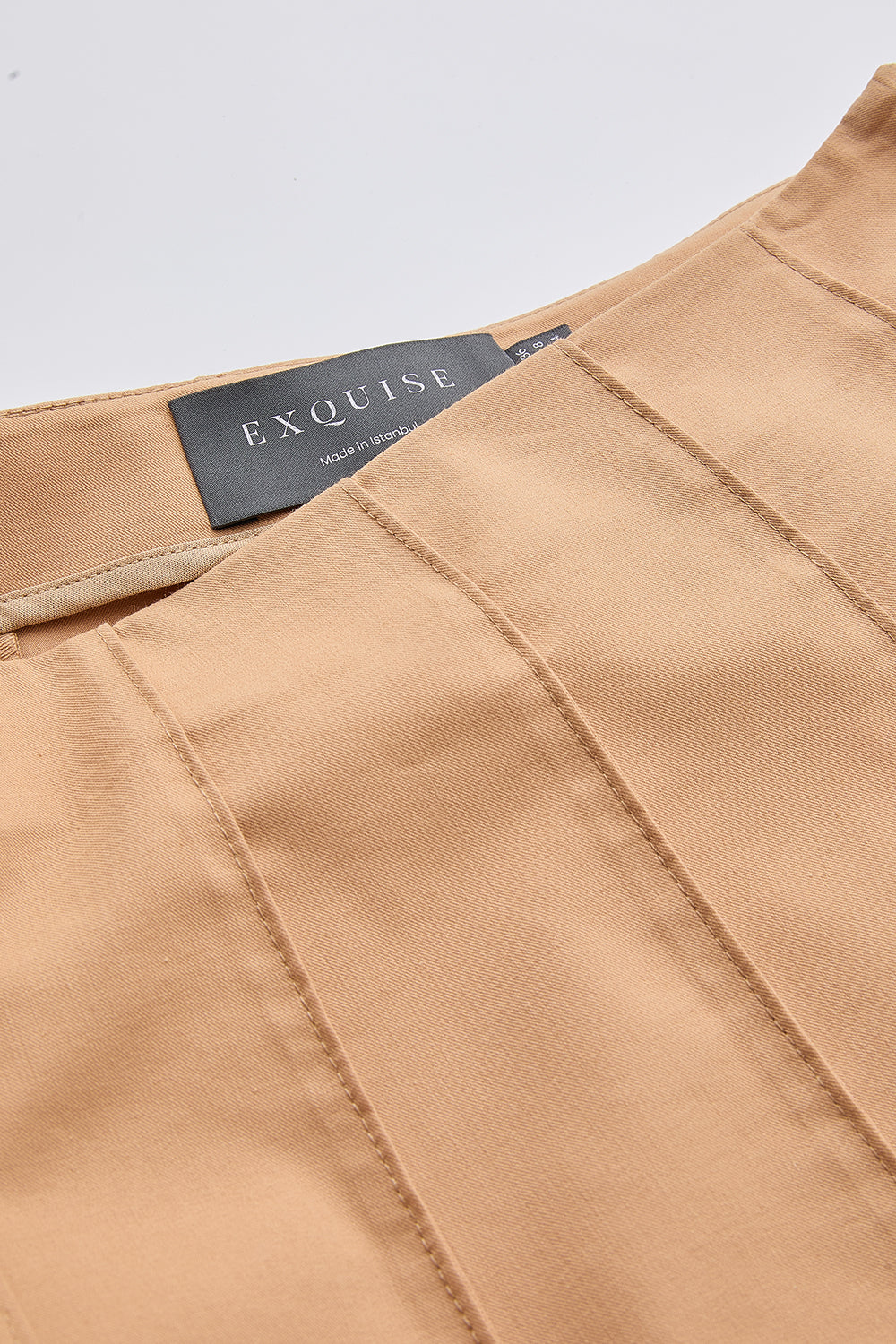 Multi Panel Flared Midi Skirt - CAMEL