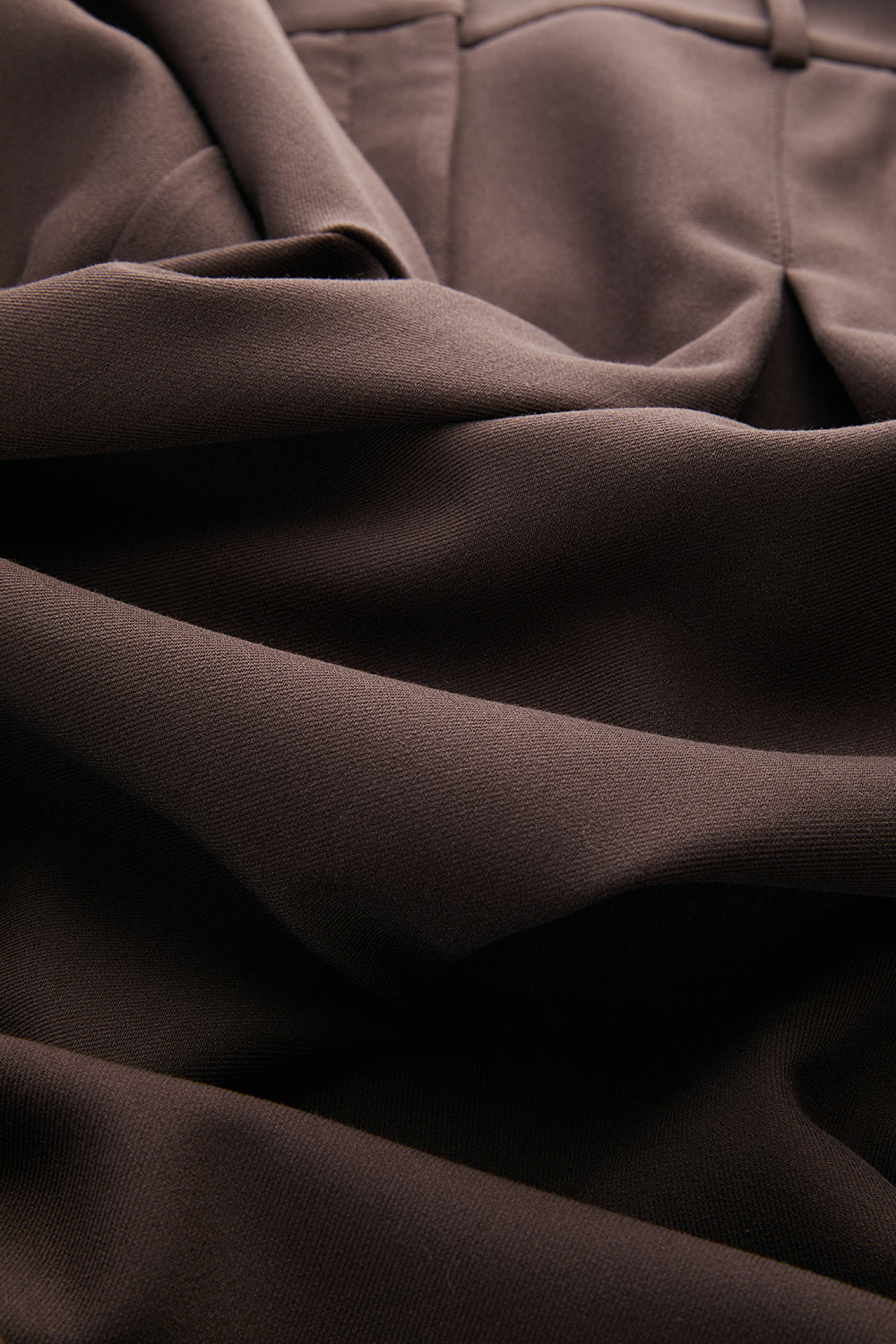 High Waisted Wide Leg Pleated Trousers - BROWN