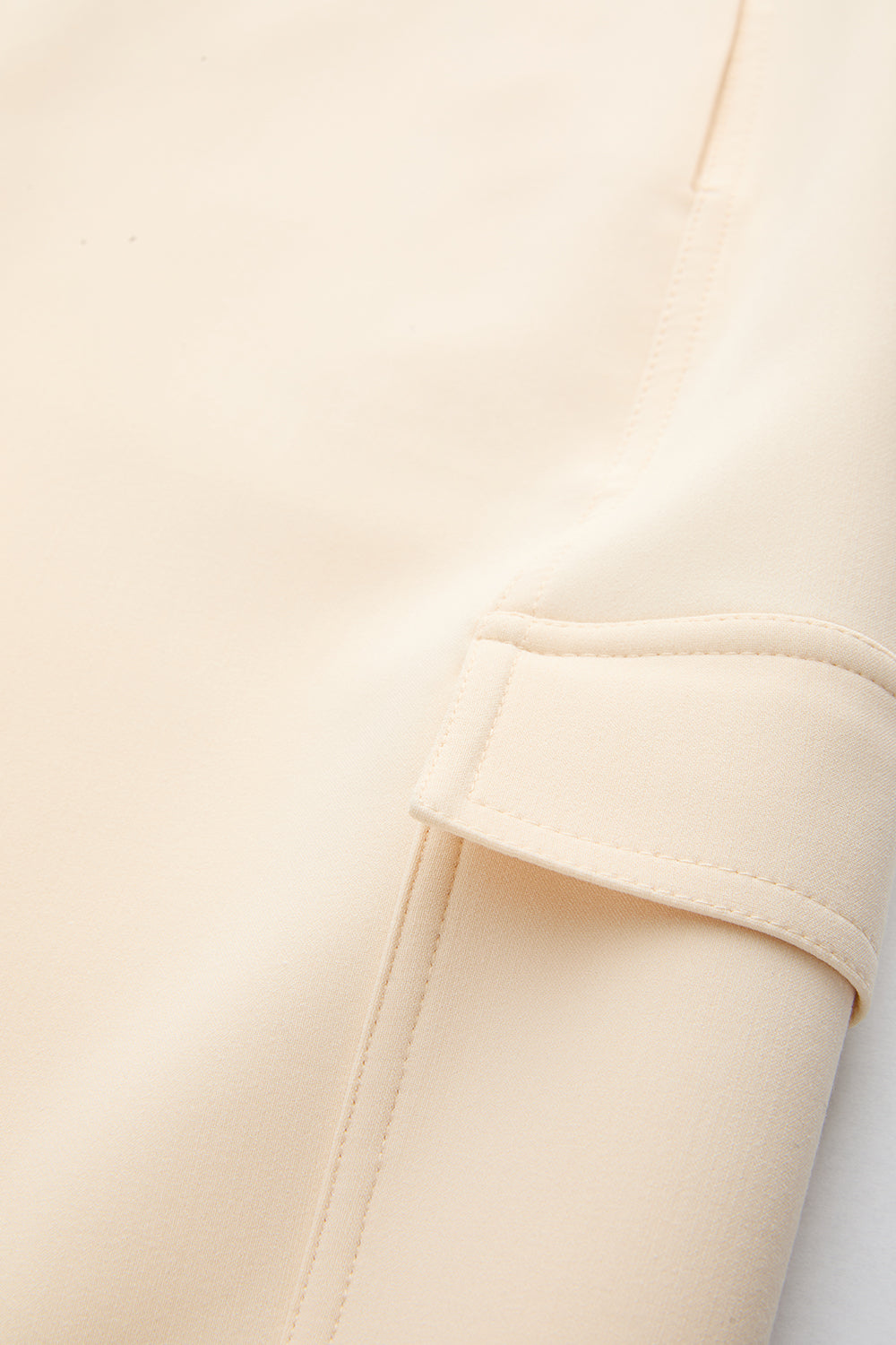 High-Waisted Cargo Pocket Balloon Trousers - CREAM