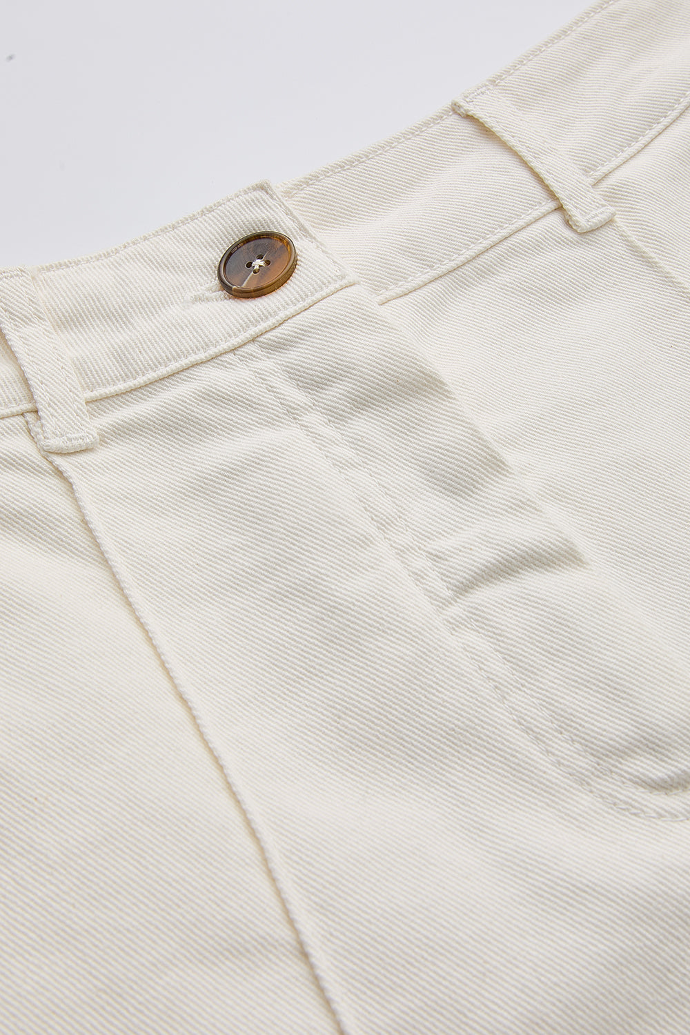 Denim Mini Shorts - ECRU