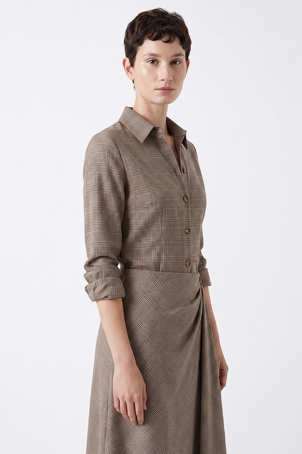 Long Sleeve Fitted Shirt with Cuffs - MULTICOLOR