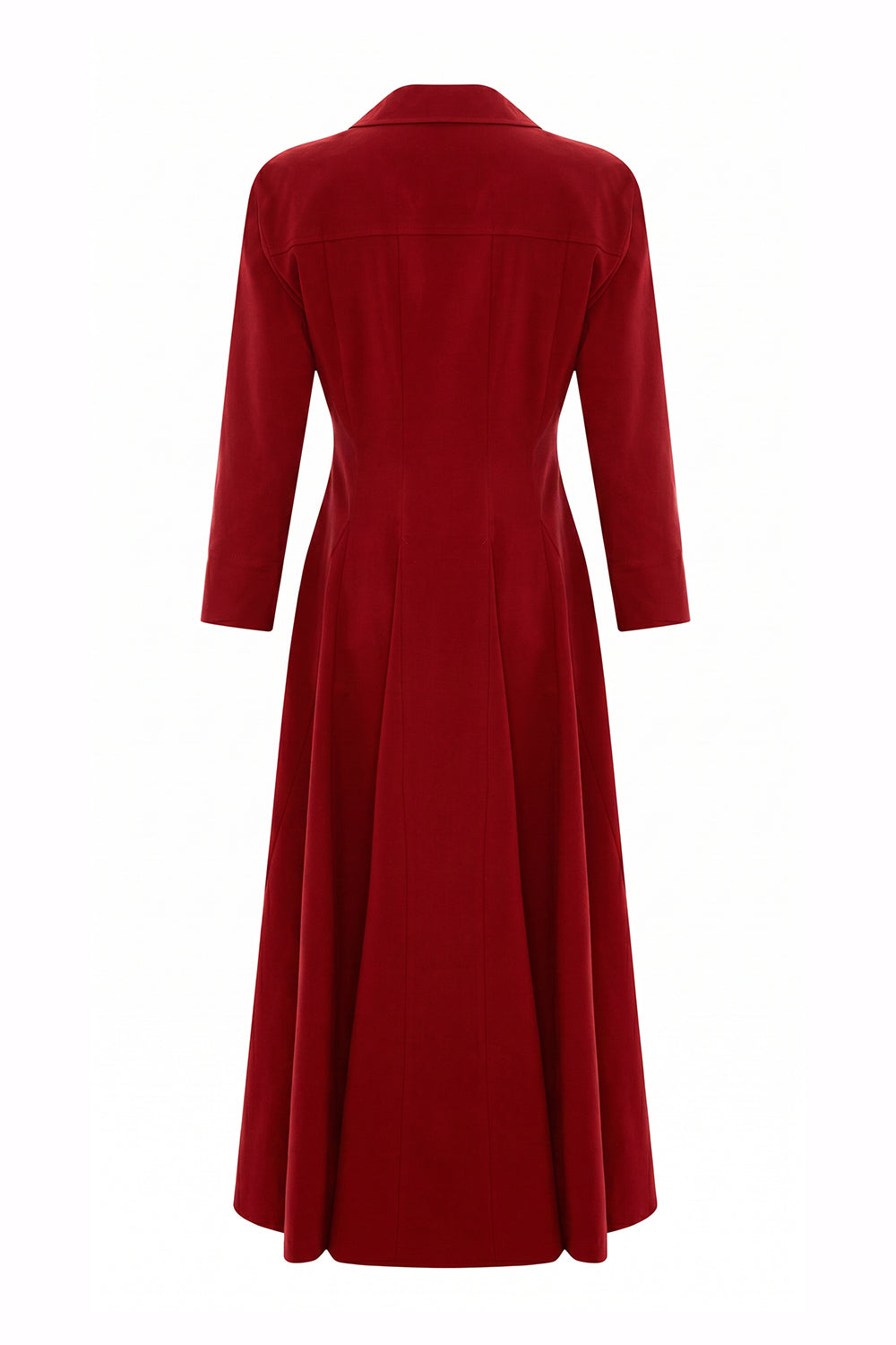 Estelle Dress Jacket Collar Pocketed Dress - Red