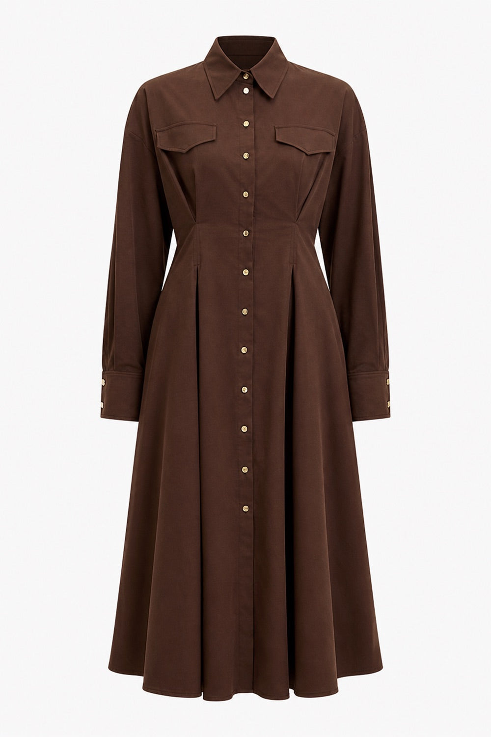 Coonie Midi Dress – BROWN