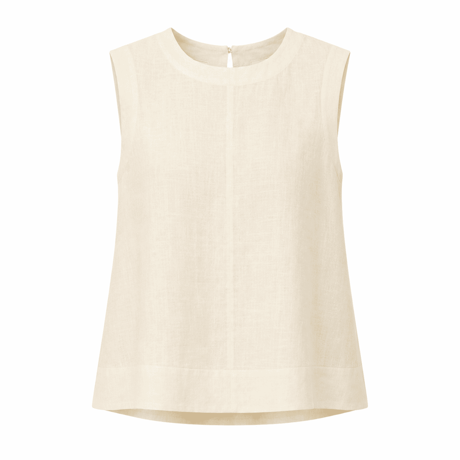 Almira Crew Neck Linen Blouse - Yellow
