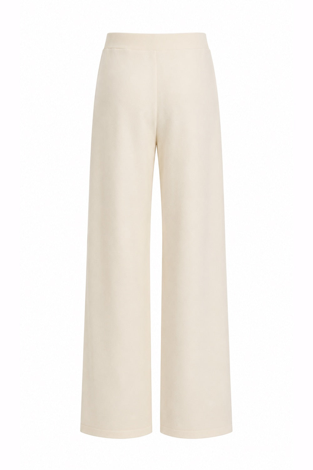 Shayna K Pants Wide Leg Knit Trousers - Ecru
