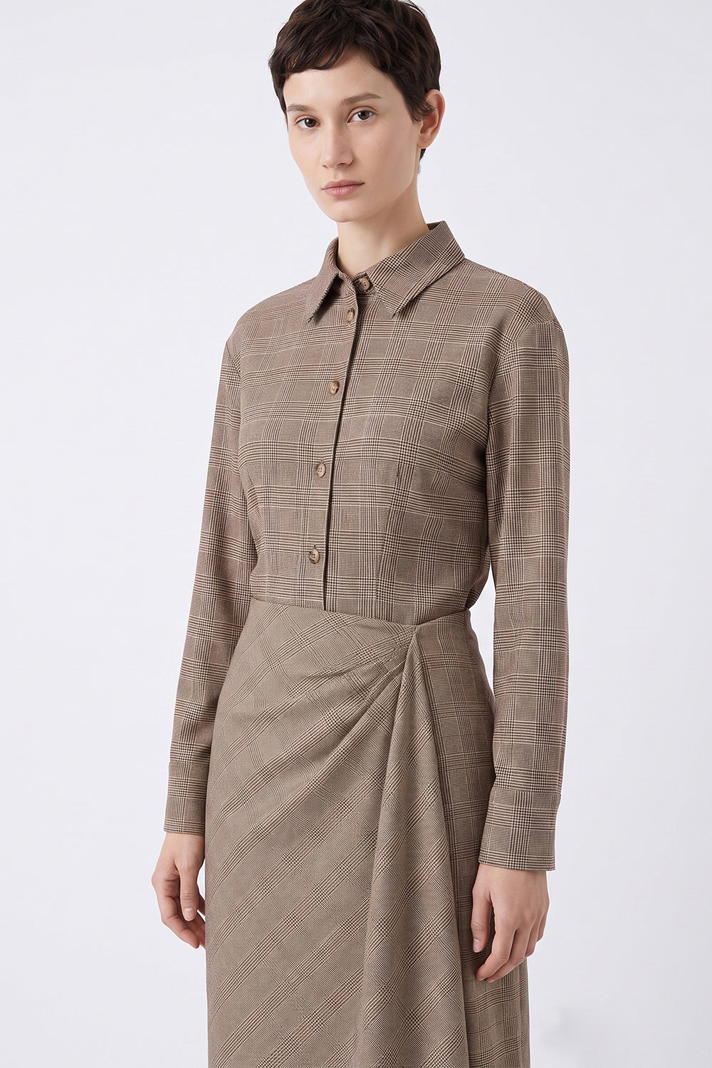 Long Sleeve Fitted Shirt with Cuffs - MULTICOLOR