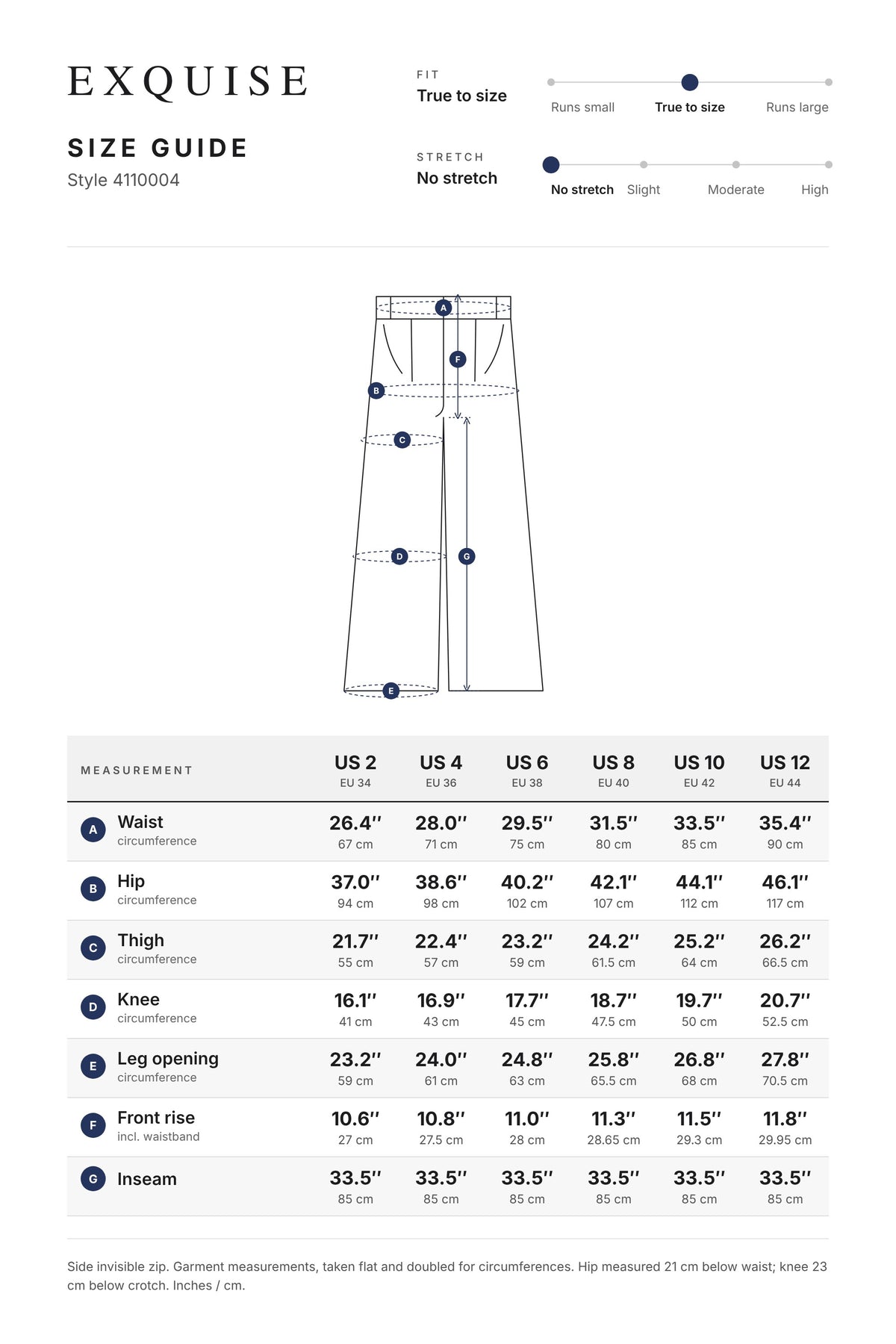 Size guide 4110004