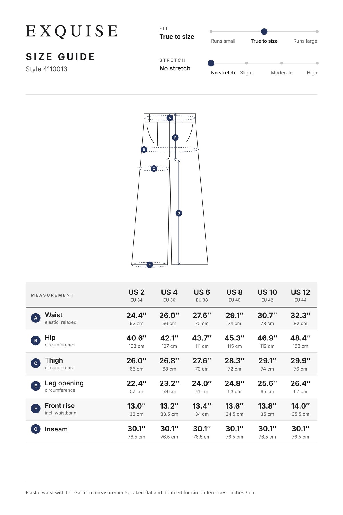 Size guide 4110013