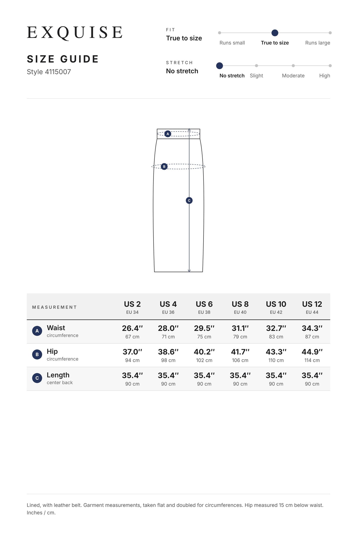Size guide 4115007