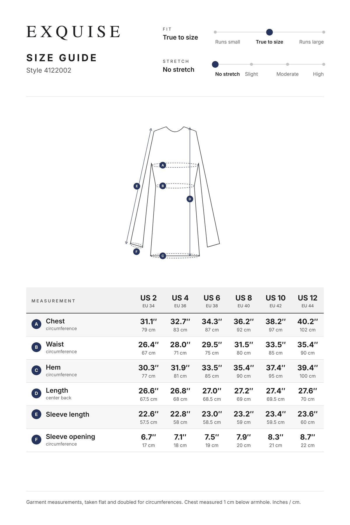 Size guide 4122002