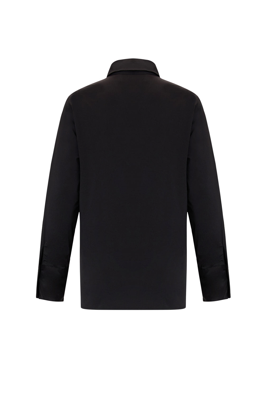 Elegant Stone Detail Long Sleeve Shirt - Black