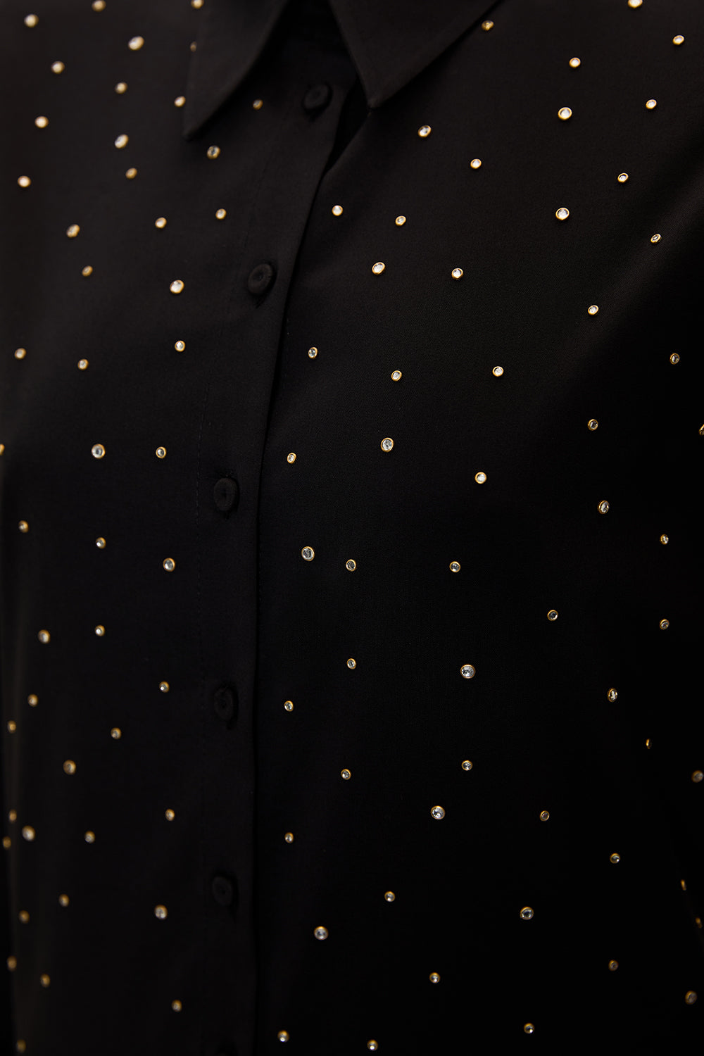 Elegant Long Sleeve Shirt with Delicate Stone Details