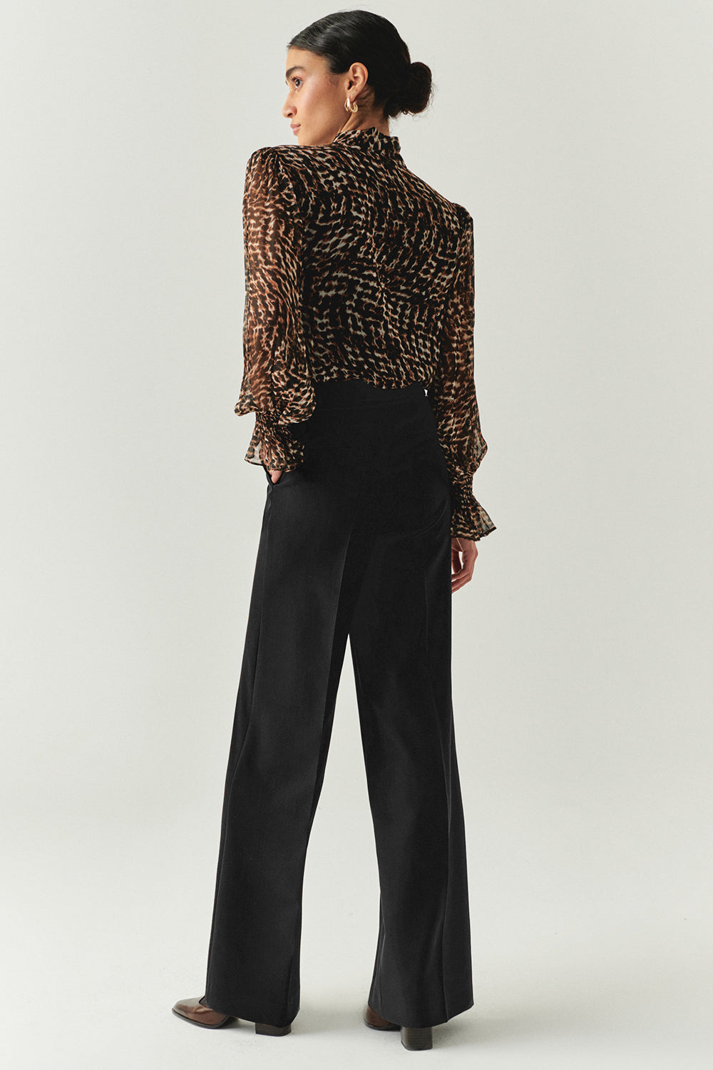 Black Avayah Tailored Pocketed Pants