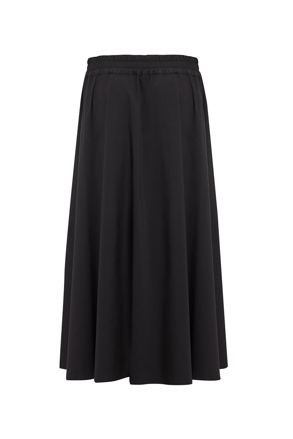 Chic Pleated Midi Skirt Featuring Side Pockets