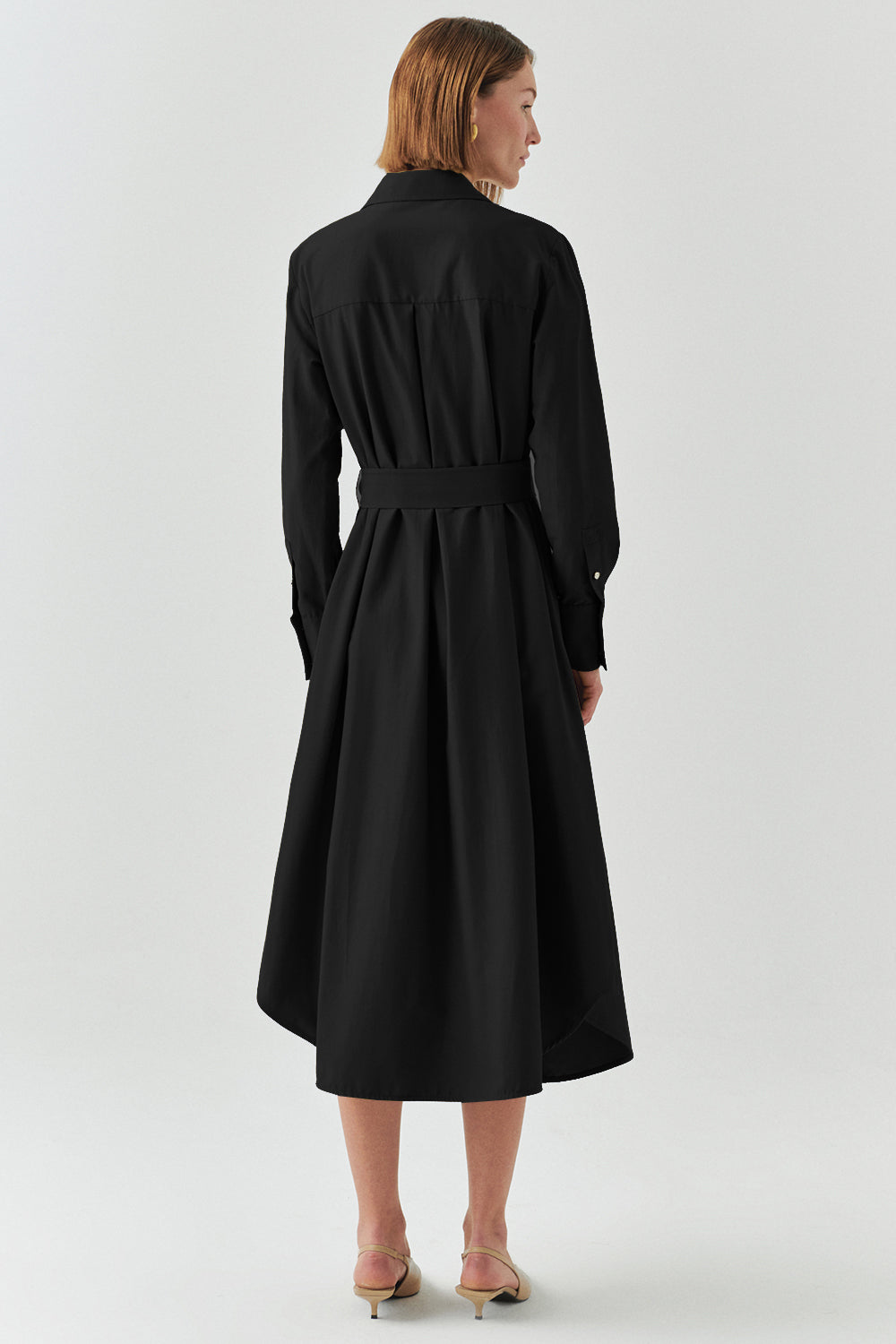 McKinley Belted Black Shirt Dress