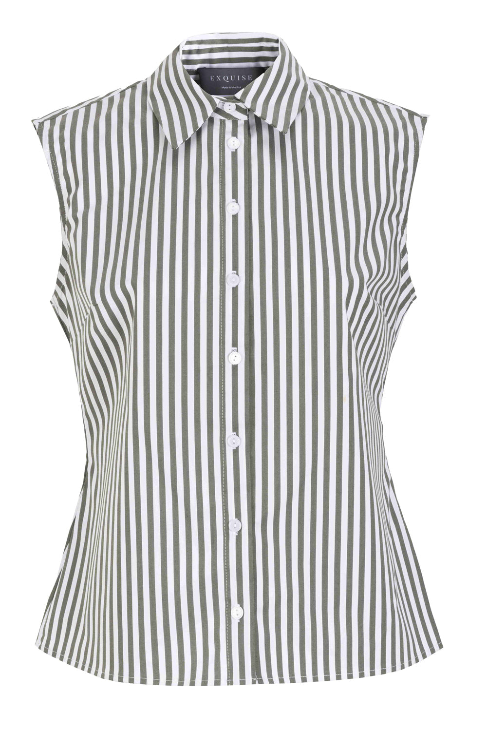 Striped Regular Cotton Sleeveless Shirt