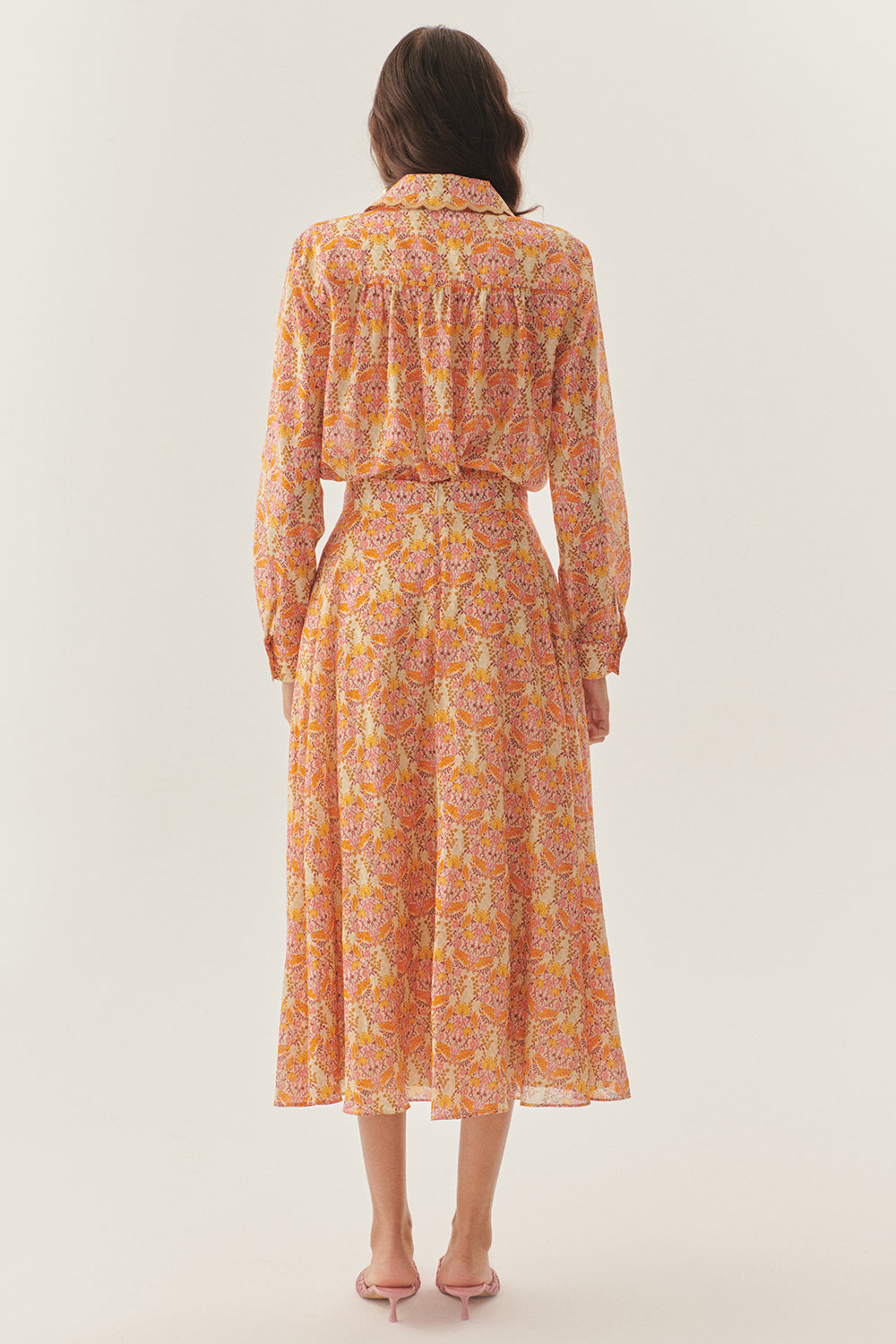 Floral Print Midi Skirt - Multi Color