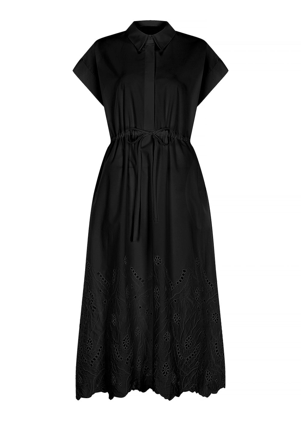 Crisp and Chic Belted Dress