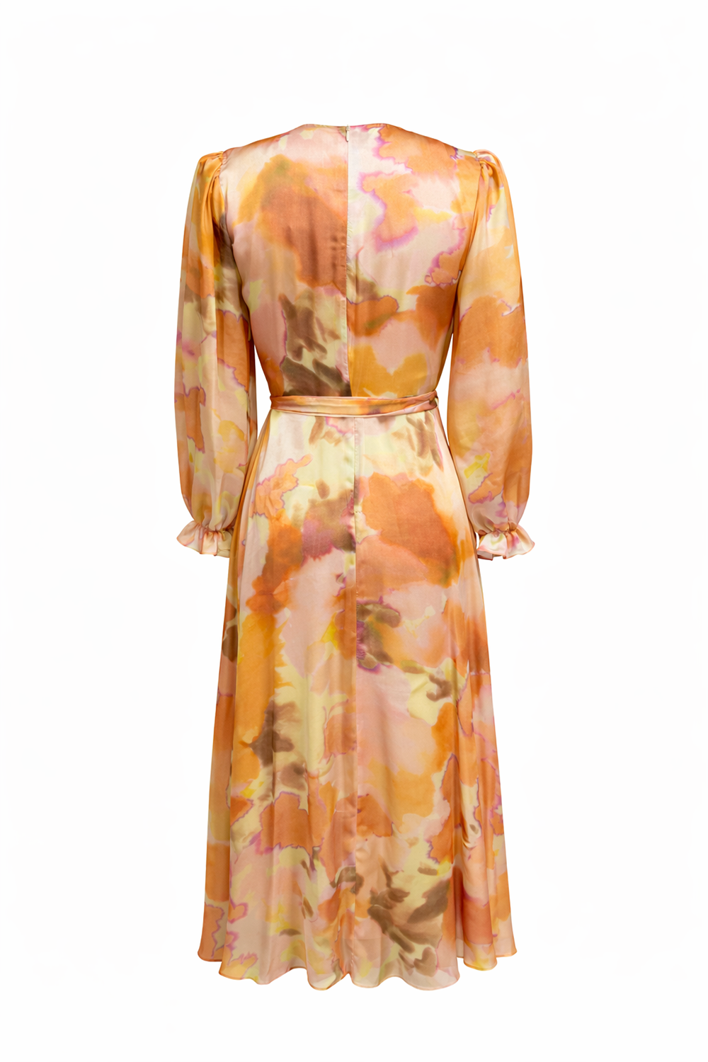 Crew Neck Long Sleeve Relaxed Fit Printed Dress – Multi Color