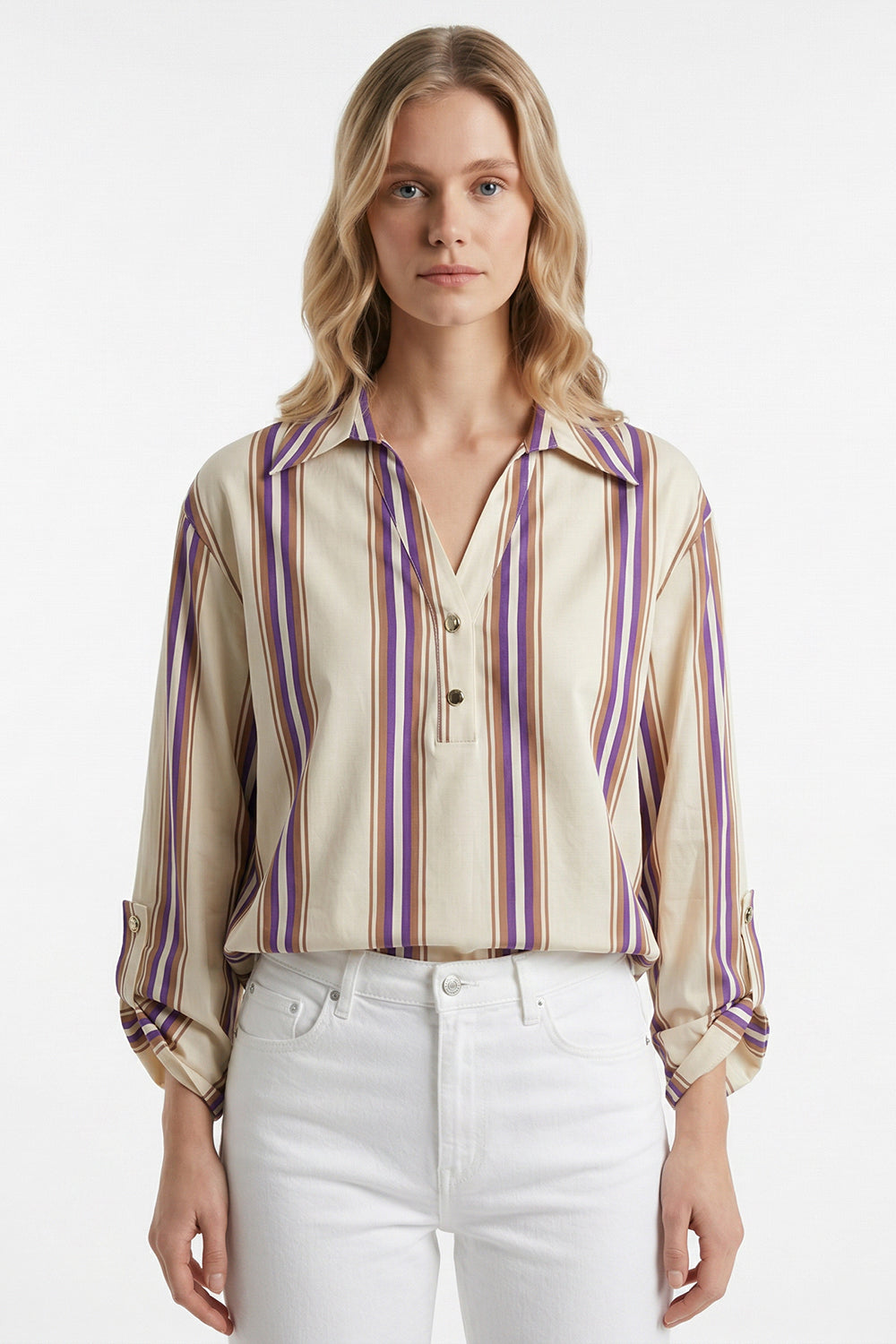 Delron Long Sleeve Blouse - MULTI COLOR