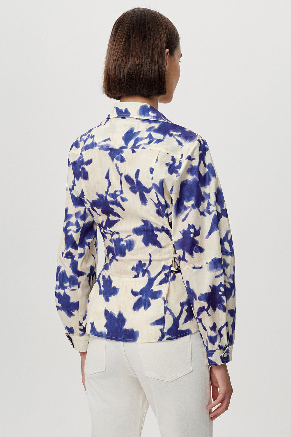 Ambrosina Collar Puff Sleeve Shirt - MULTI COLOR
