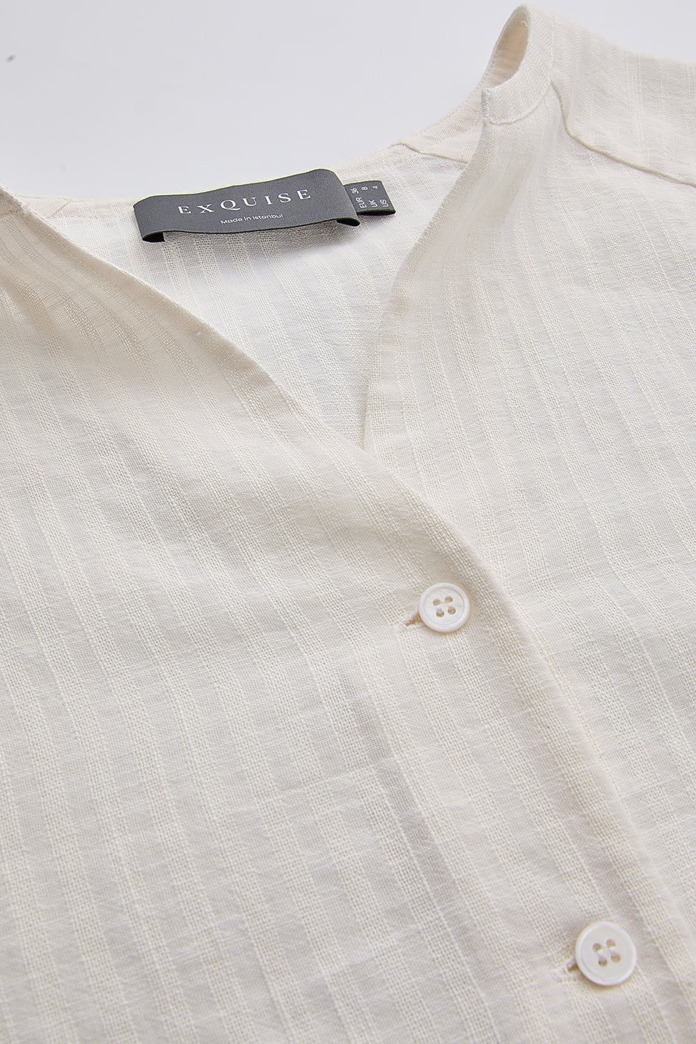 Berthe V Neck Shirt with Long Sleeves - ECRU