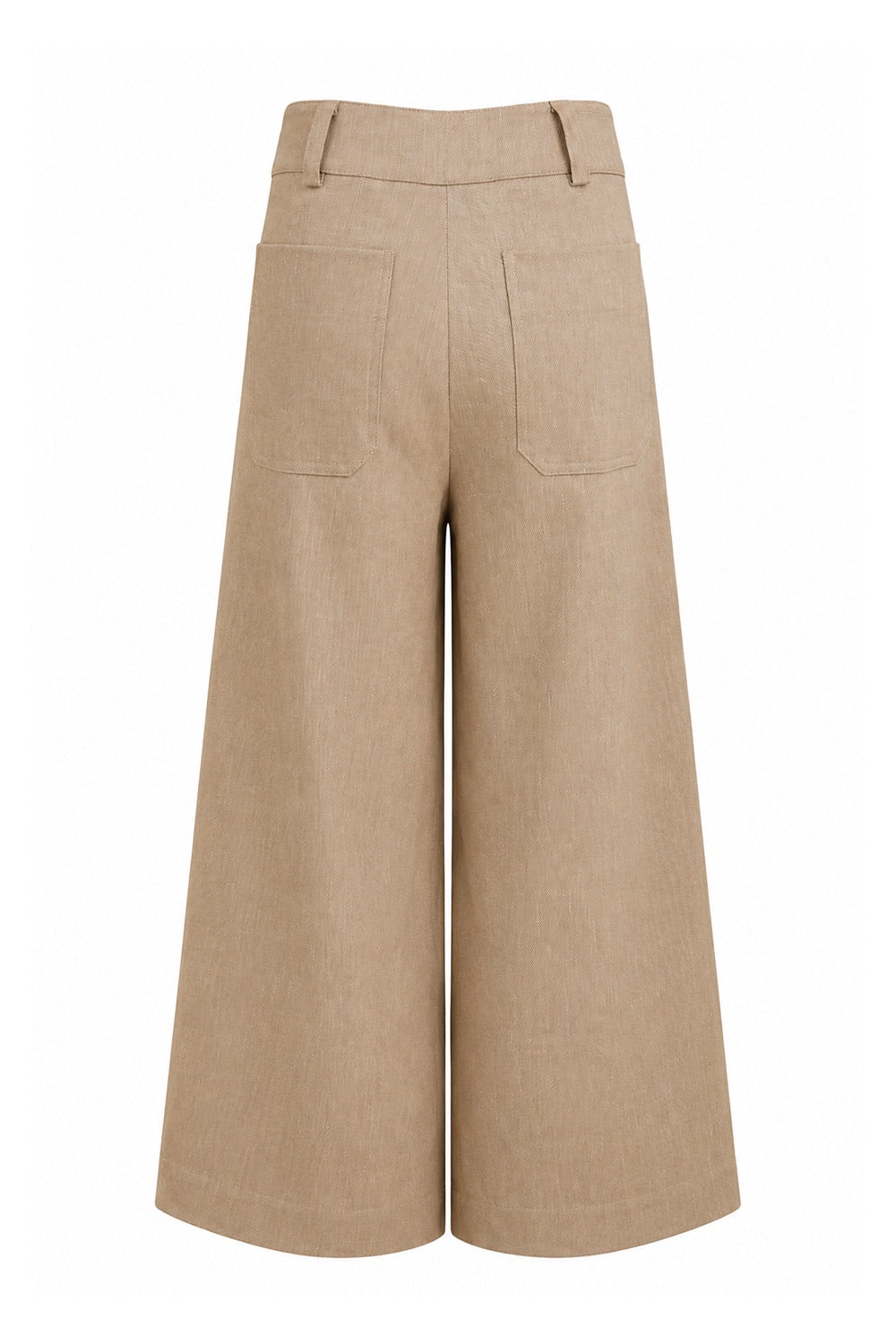 Rebecca High Rise Zippered Wide Leg Pants- Camel
