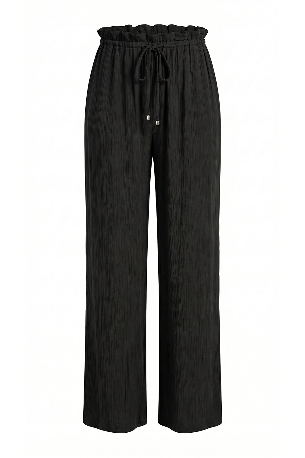 Wide Leg Woven Pants - BLACK