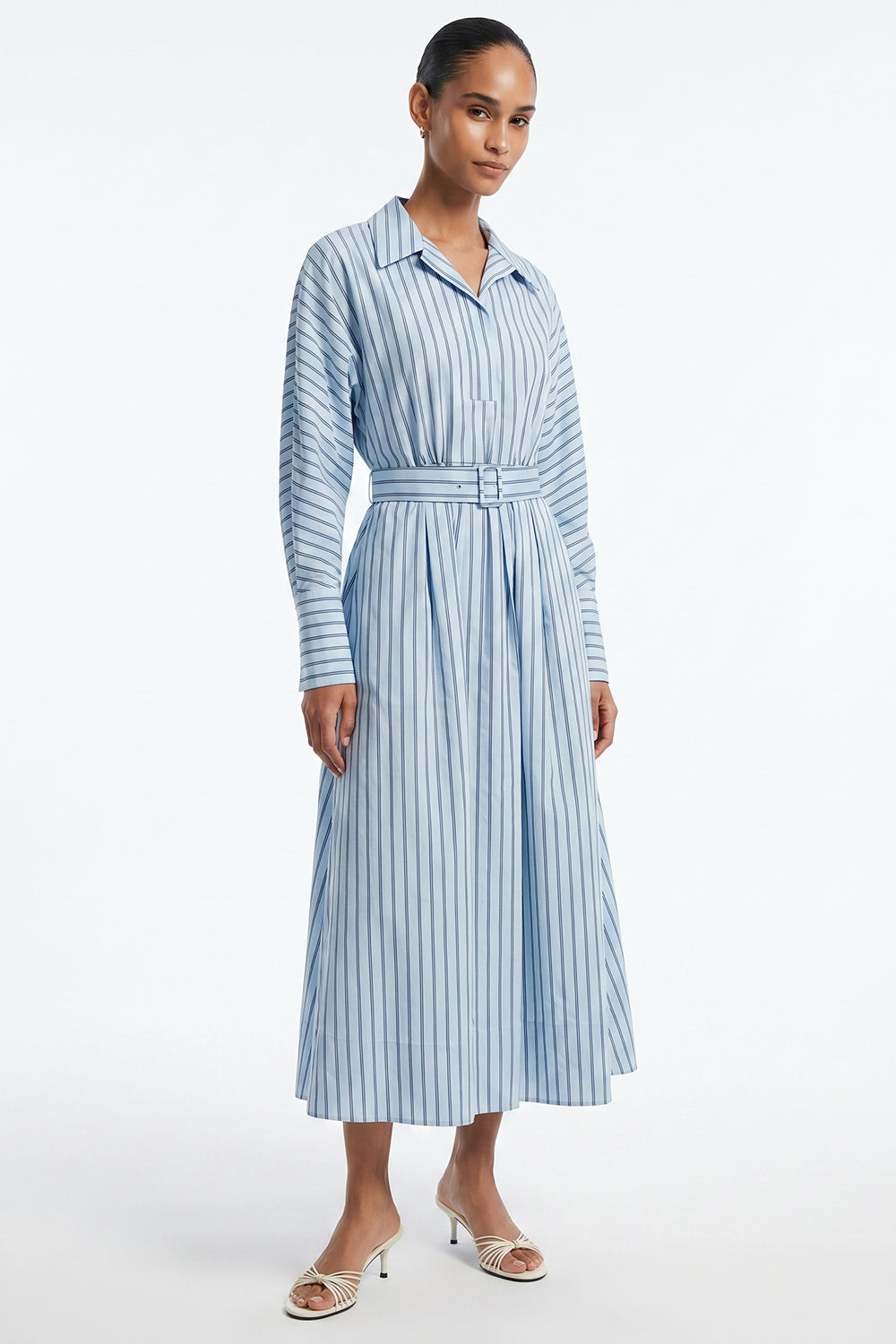 Bogie Raglan Sleeve Belted Midi Dress - MULTI COLOR