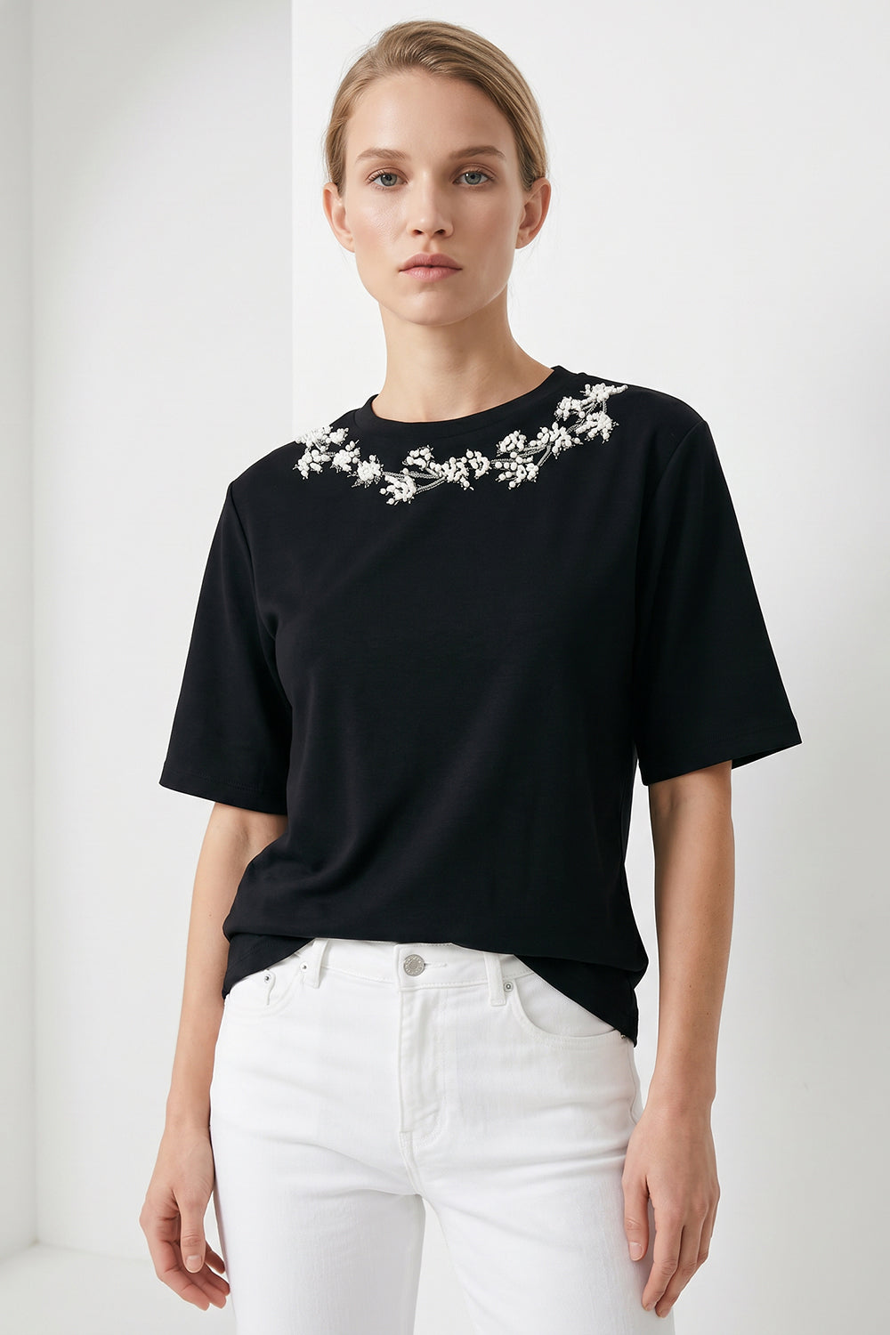Lexaa Knitted Tshirt - BLACK