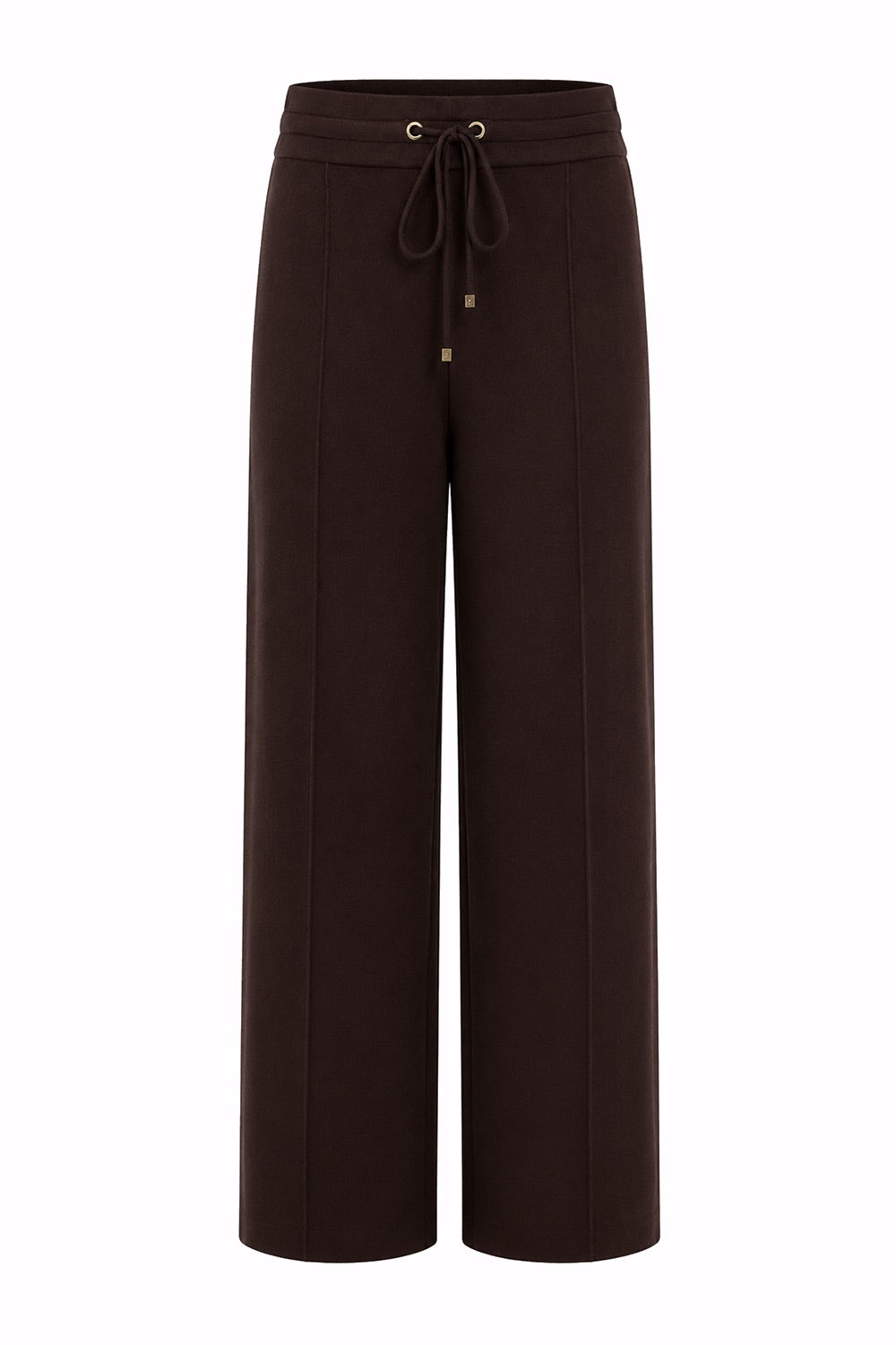 Drawstring Knitted Trousers – Brown