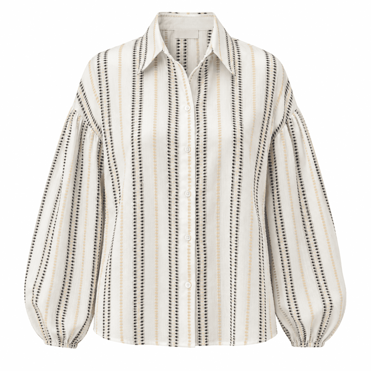 Bernyce Shirt Collar Long Sleeve Cotton Shirt - Multi Color