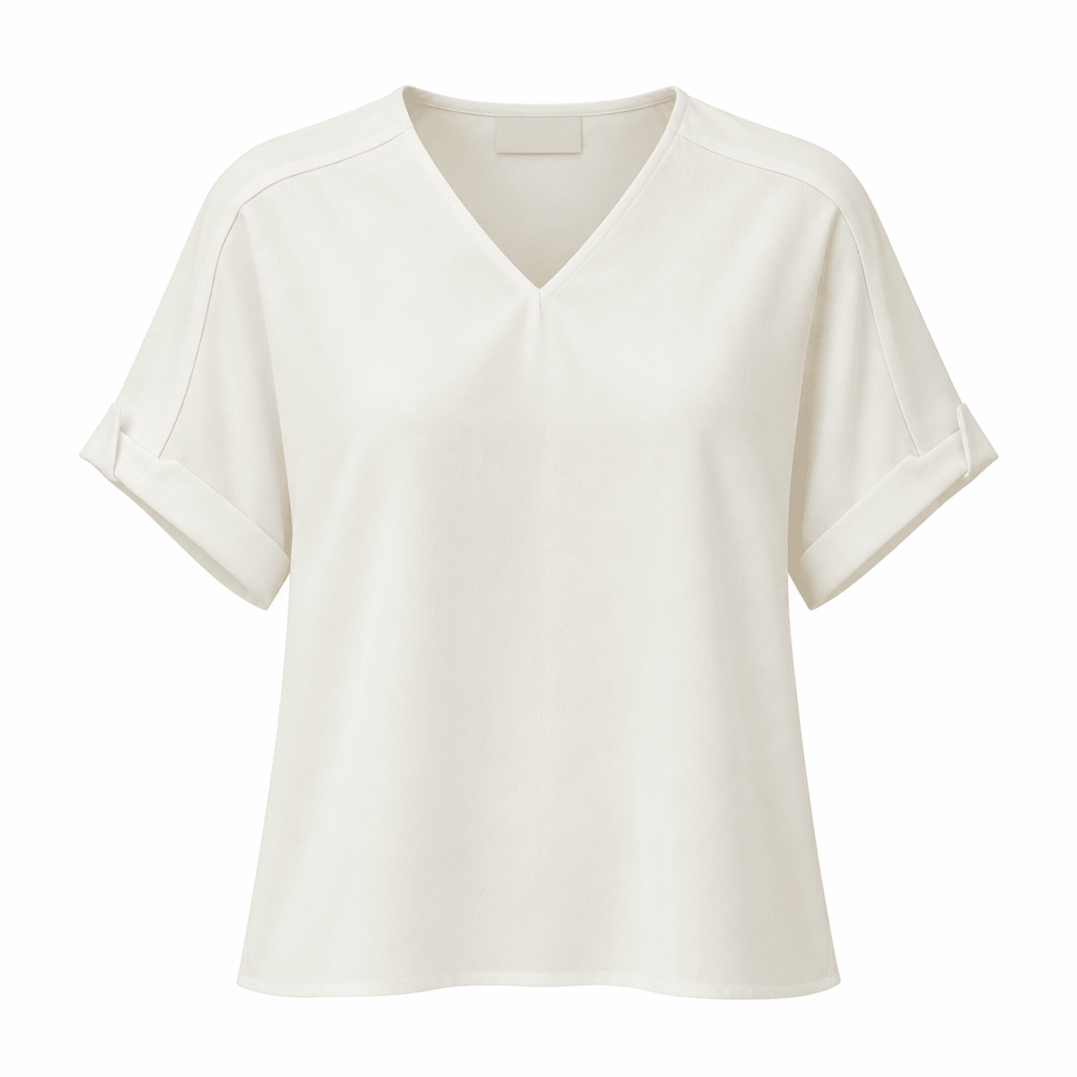 Alette V Neck Short Sleeve Blouse - Ecru