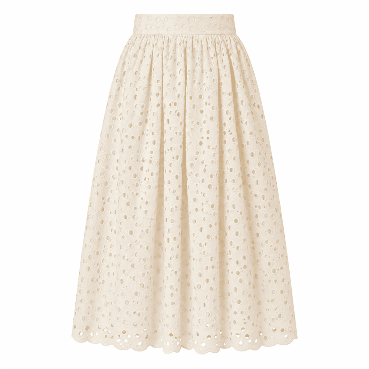 Charleigh Cotton Midi Skirt - Ecru