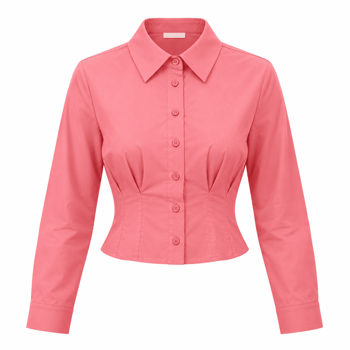 Felecia Long Sleeve Crop Shirt - Pink