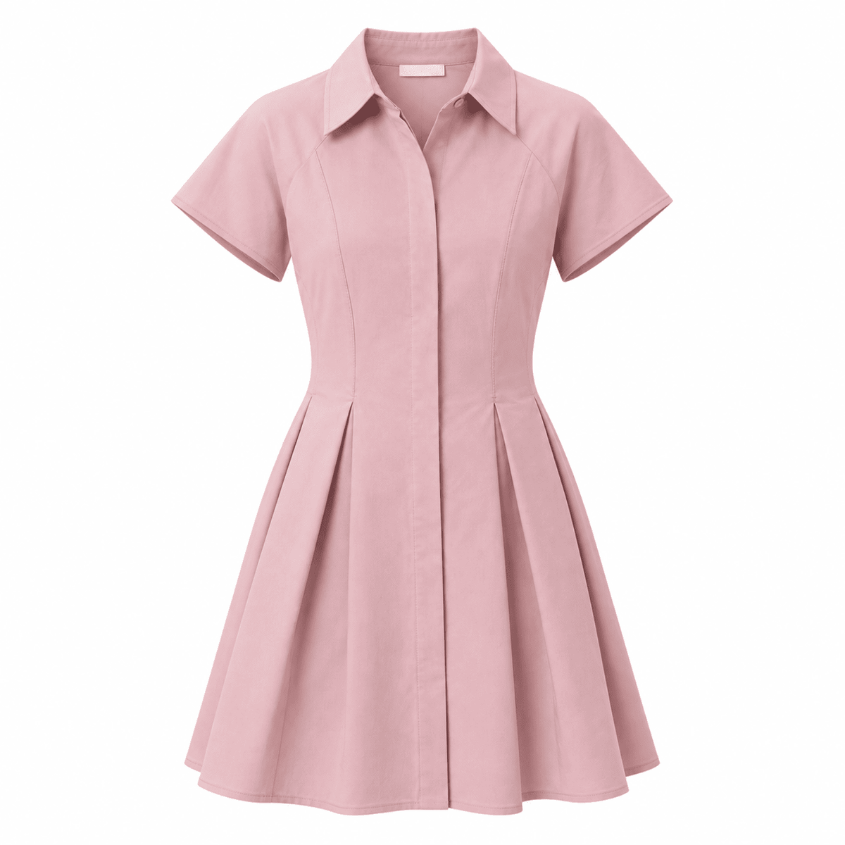 Raglan Sleeve Pleated Mini Dress - PINK