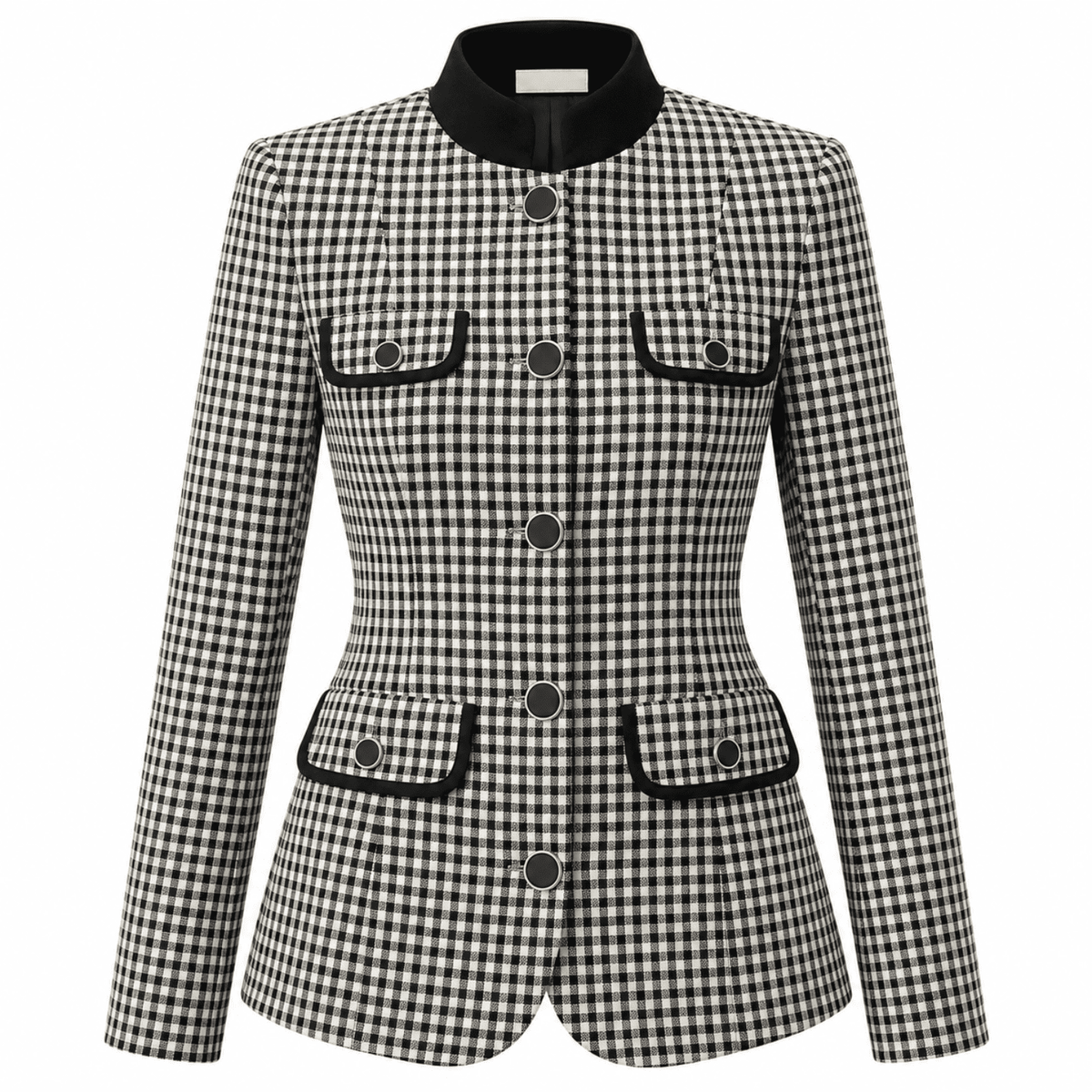 Allyssa Gingham Jacket – Black