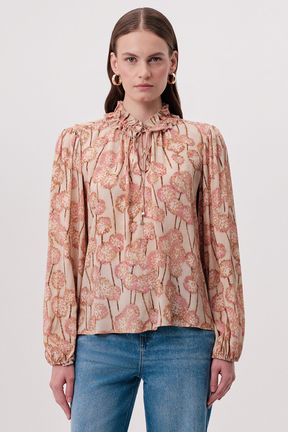 Paulaina Tie Neck Blouse - MULTI COLOR