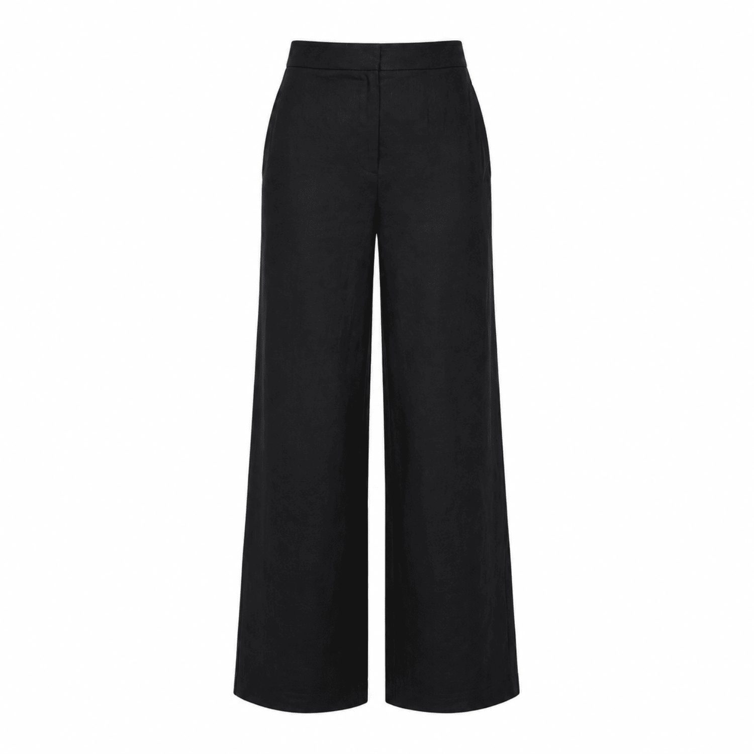 Azaleaora High Waist Linen Pants - Black