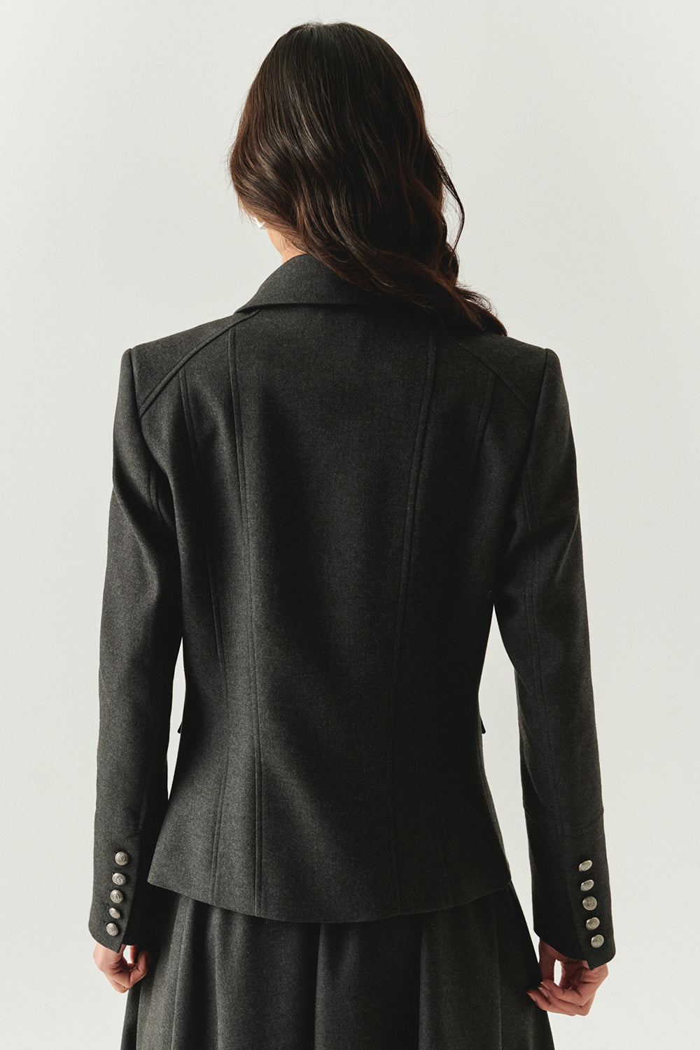Aubrie Structured Shirt Collar Jacket with Pockets