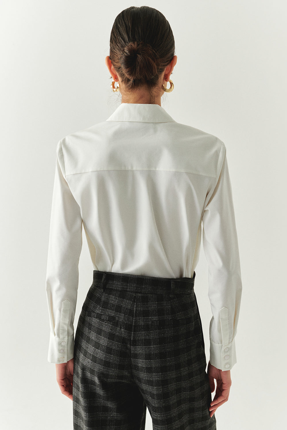 Zoya Ecru Embellished Shirt with Shirt Collar