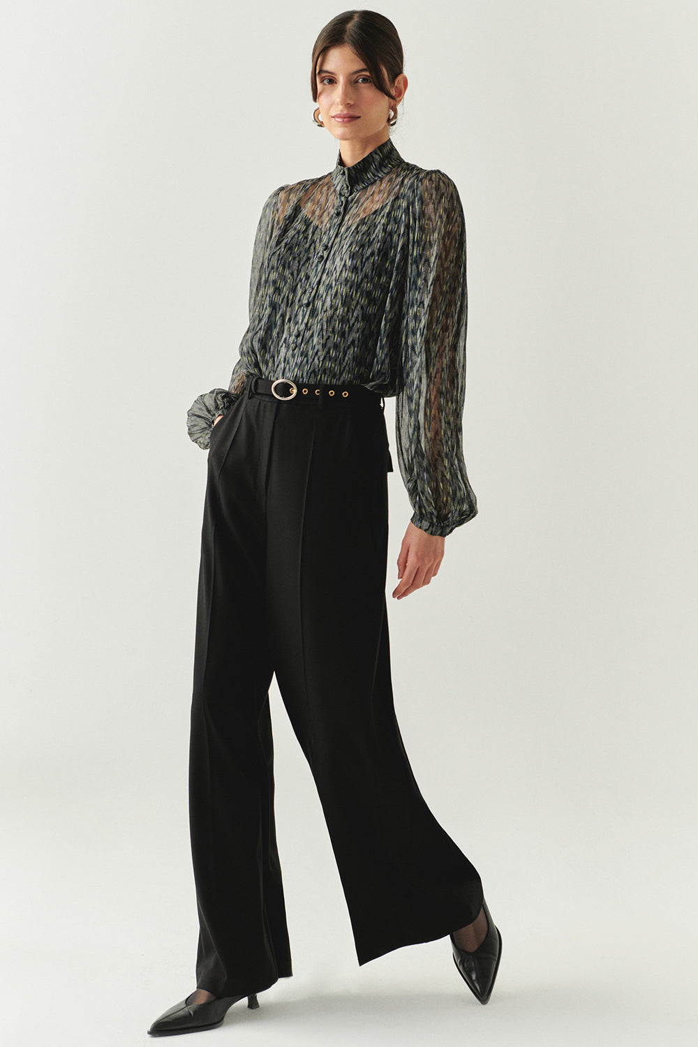 Nala Black Wide-Leg Pocketed Pants