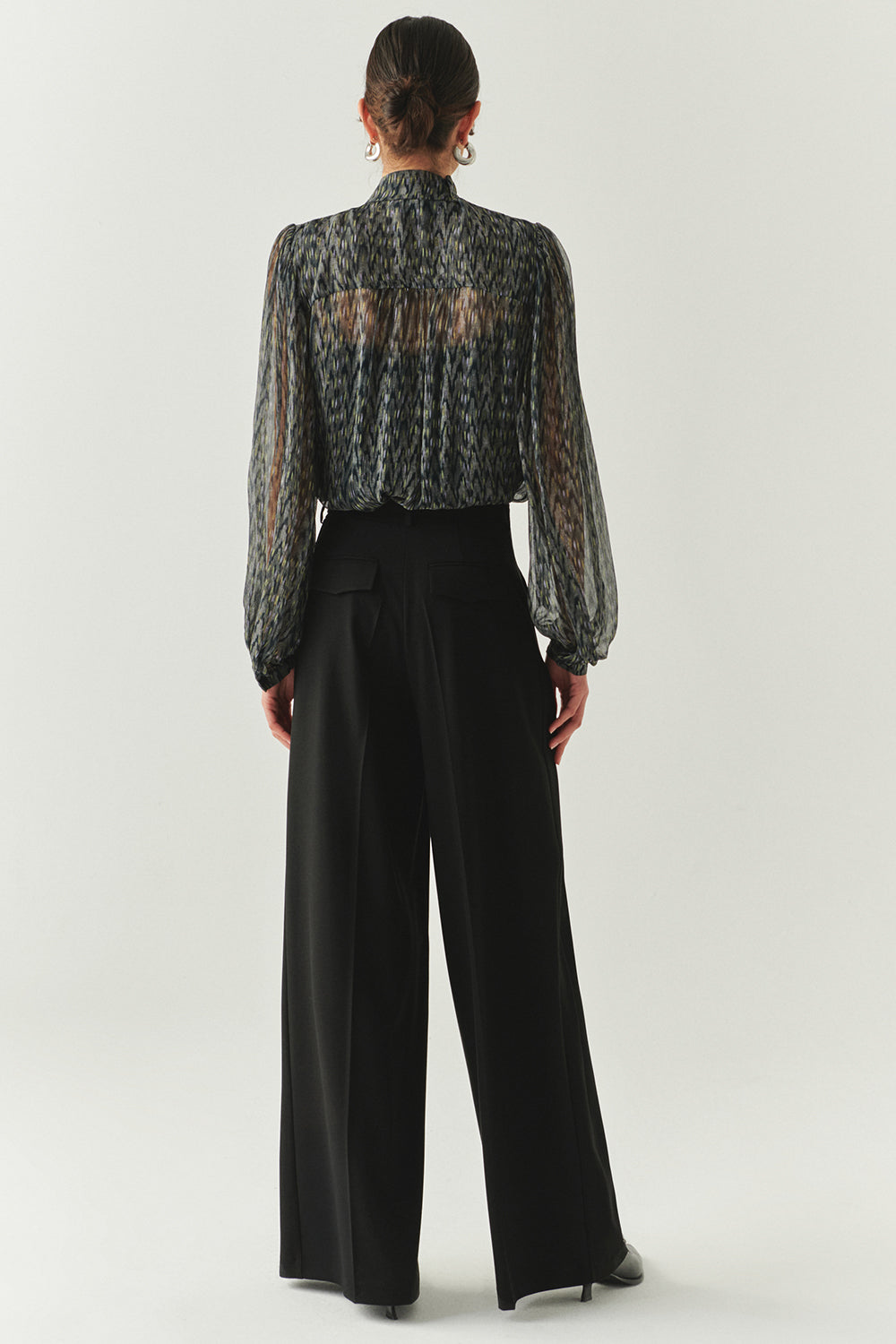 Nala Black Wide-Leg Pocketed Pants
