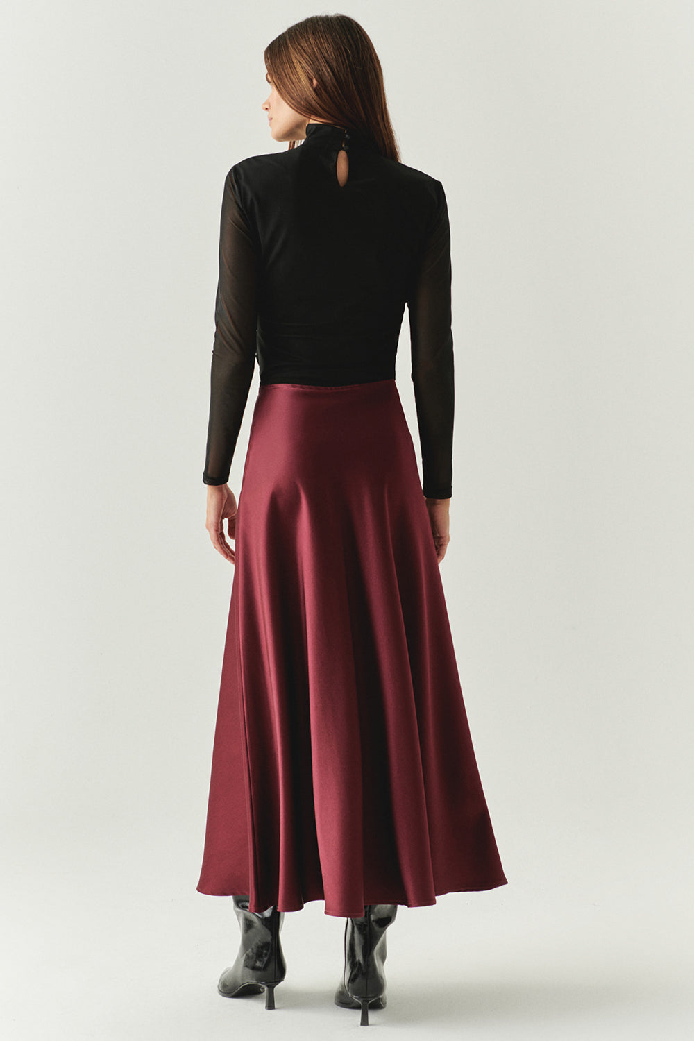 Justice Black A-Line Midi Skirt