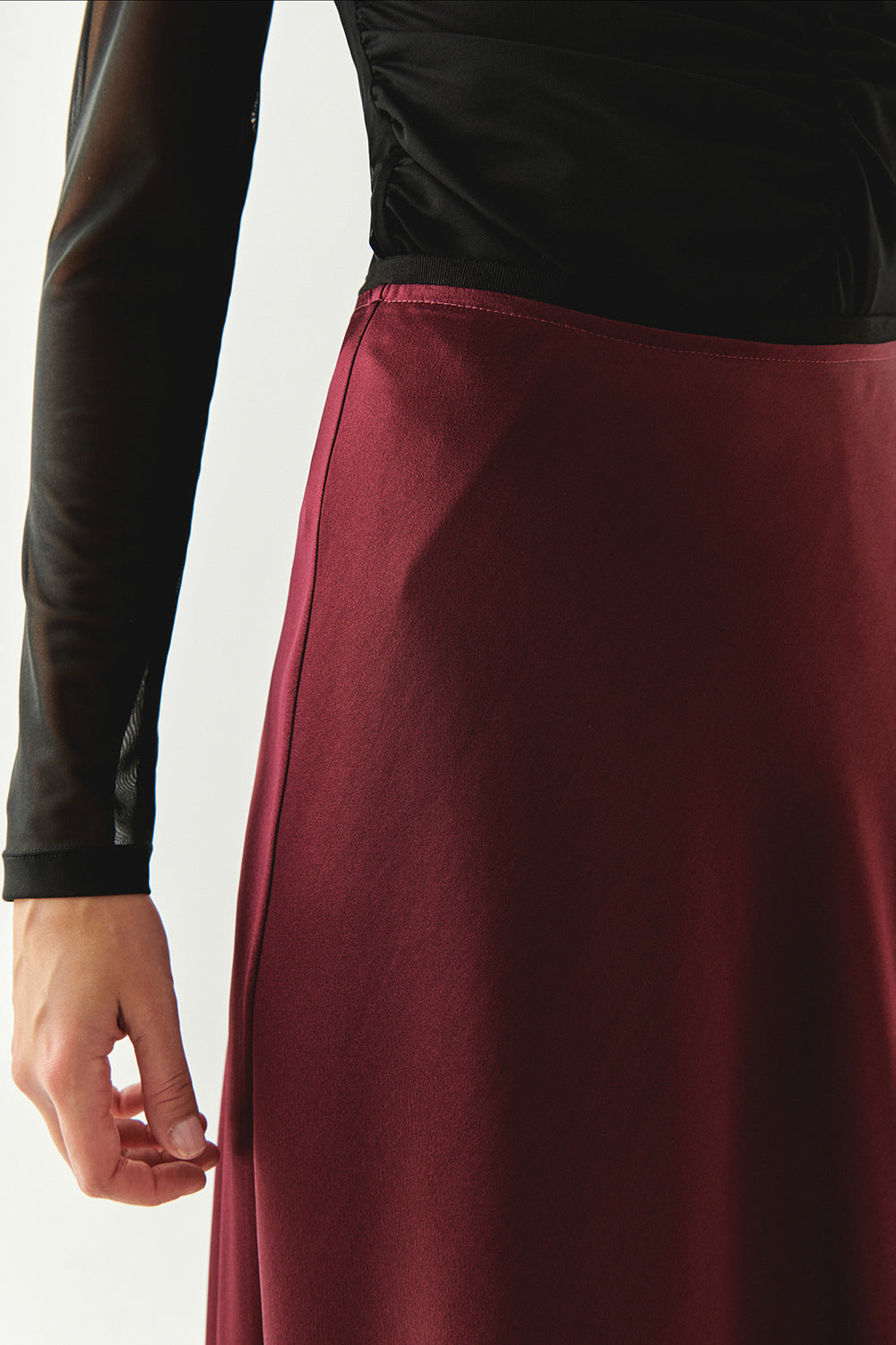 Justice Black A-Line Midi Skirt